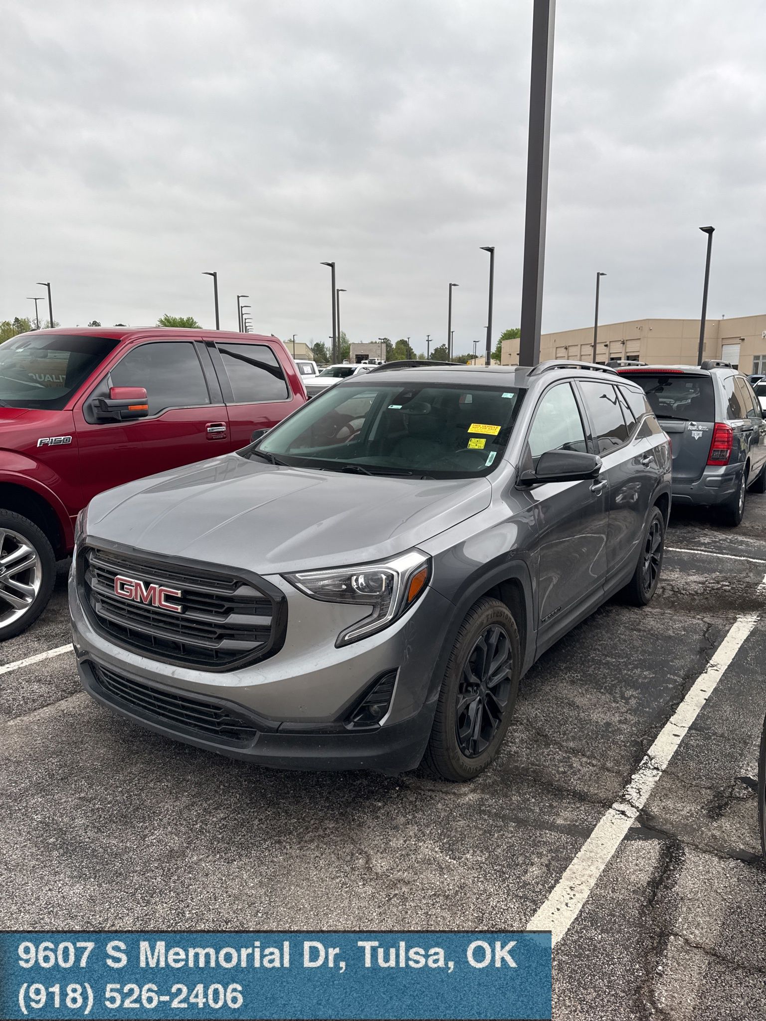 Gray (Satin Steel Metallic) 2020 GMC Terrain SLT FWD SUV / Crossover Front-Wheel Drive 9-Speed Automatic