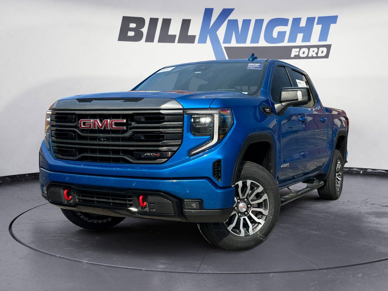 Dynamic Blue Metallic 2023 GMC Sierra 1500 AT4 Crew Cab 4WD Pickup Truck Four-Wheel Drive Automatic