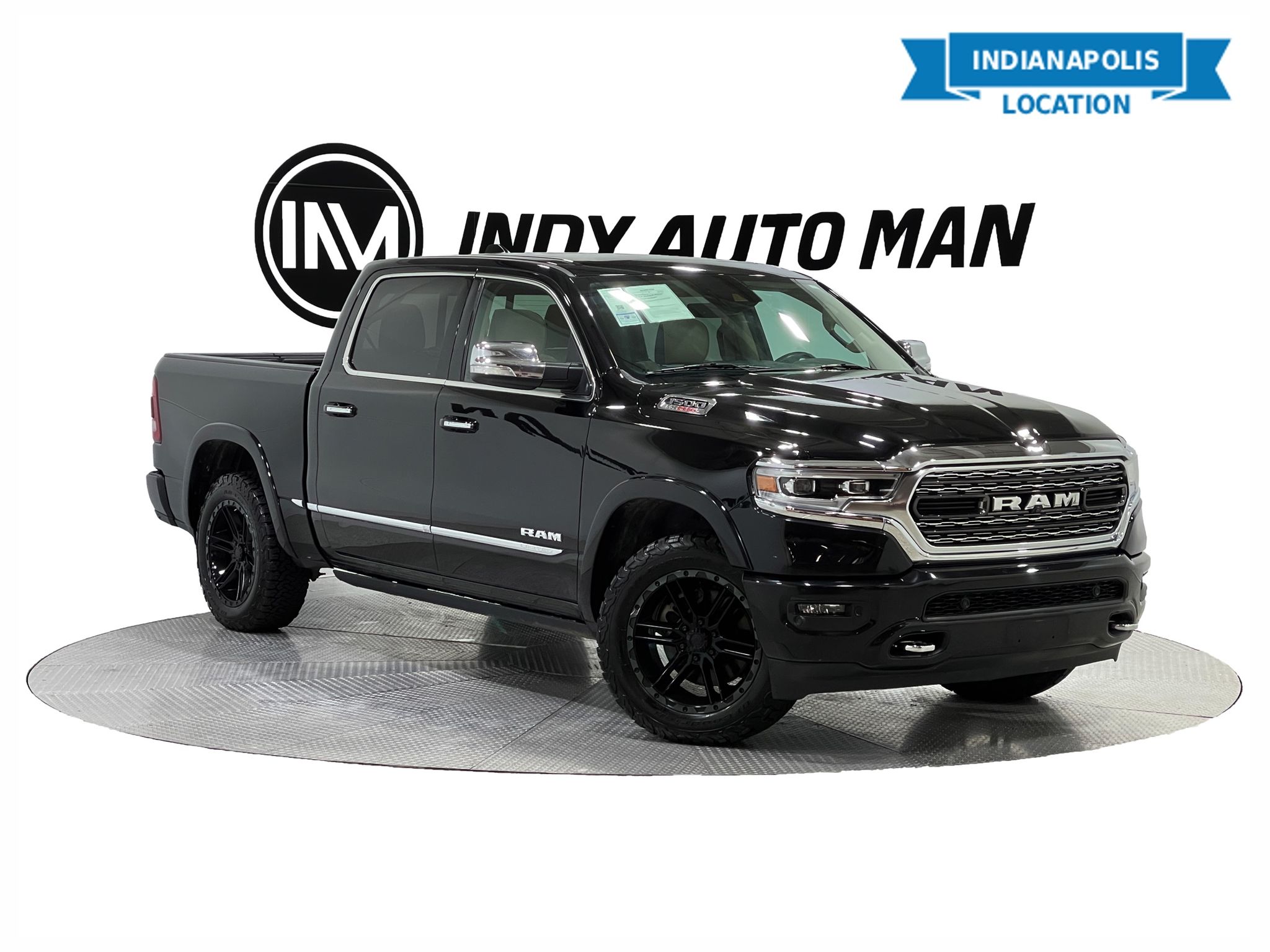 Diamond Black Crystal Pearlcoat 2020 RAM 1500 Limited Crew Cab 4WD Pickup Truck Four-Wheel Drive 8-Speed Automatic