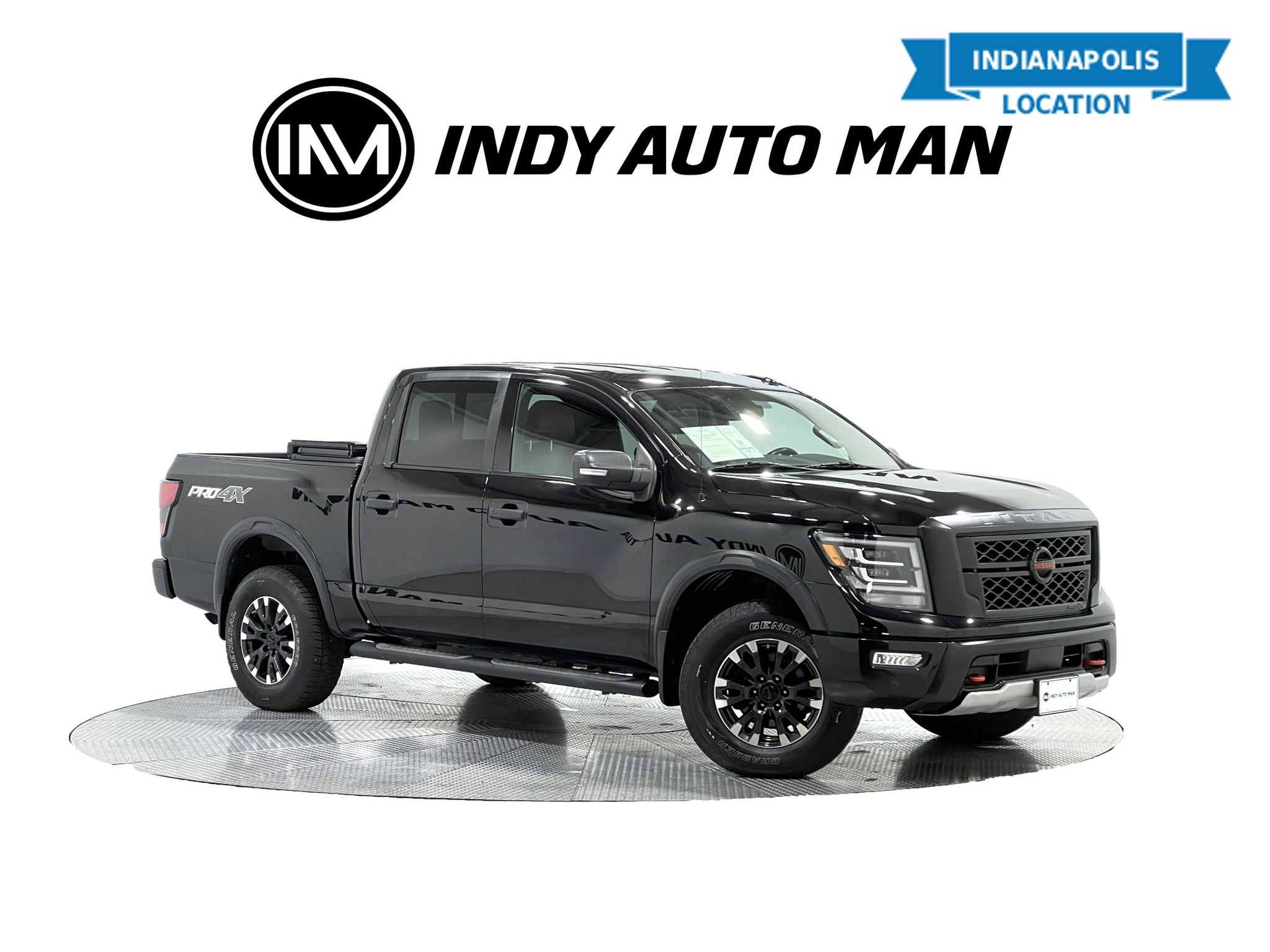 Super Black 2020 Nissan Titan Pickup Truck Four-Wheel Drive 9-Speed Automatic