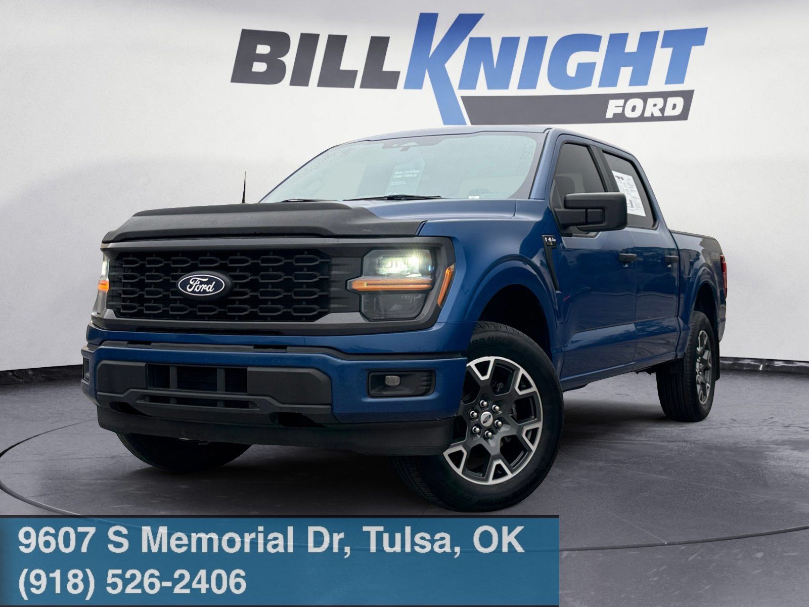Blue Metallic 2024 Ford F-150 STX 4dr SuperCrew 4WD Pickup Truck Four-Wheel Drive Automatic