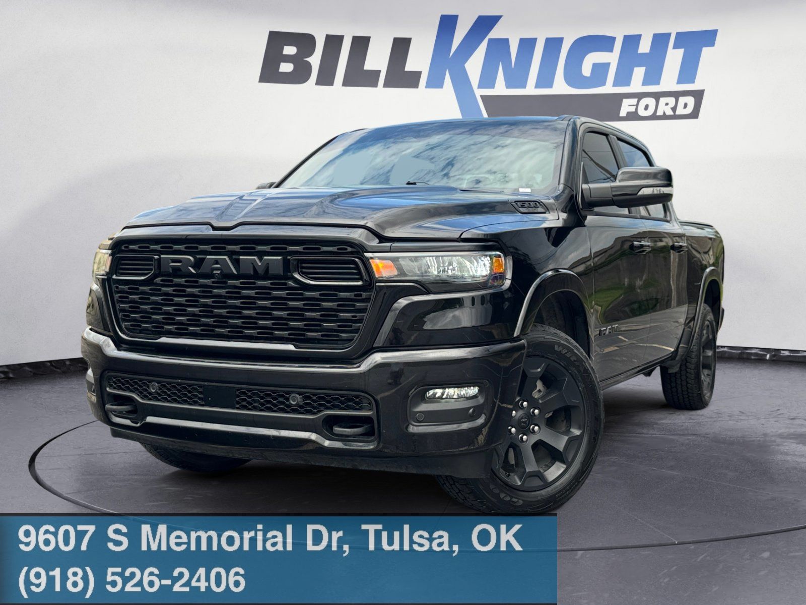 Diamond Black Crystal Pearlcoat 2025 RAM 1500 Big Horn Crew Cab 4WD Pickup Truck Four-Wheel Drive 8-Speed Automatic