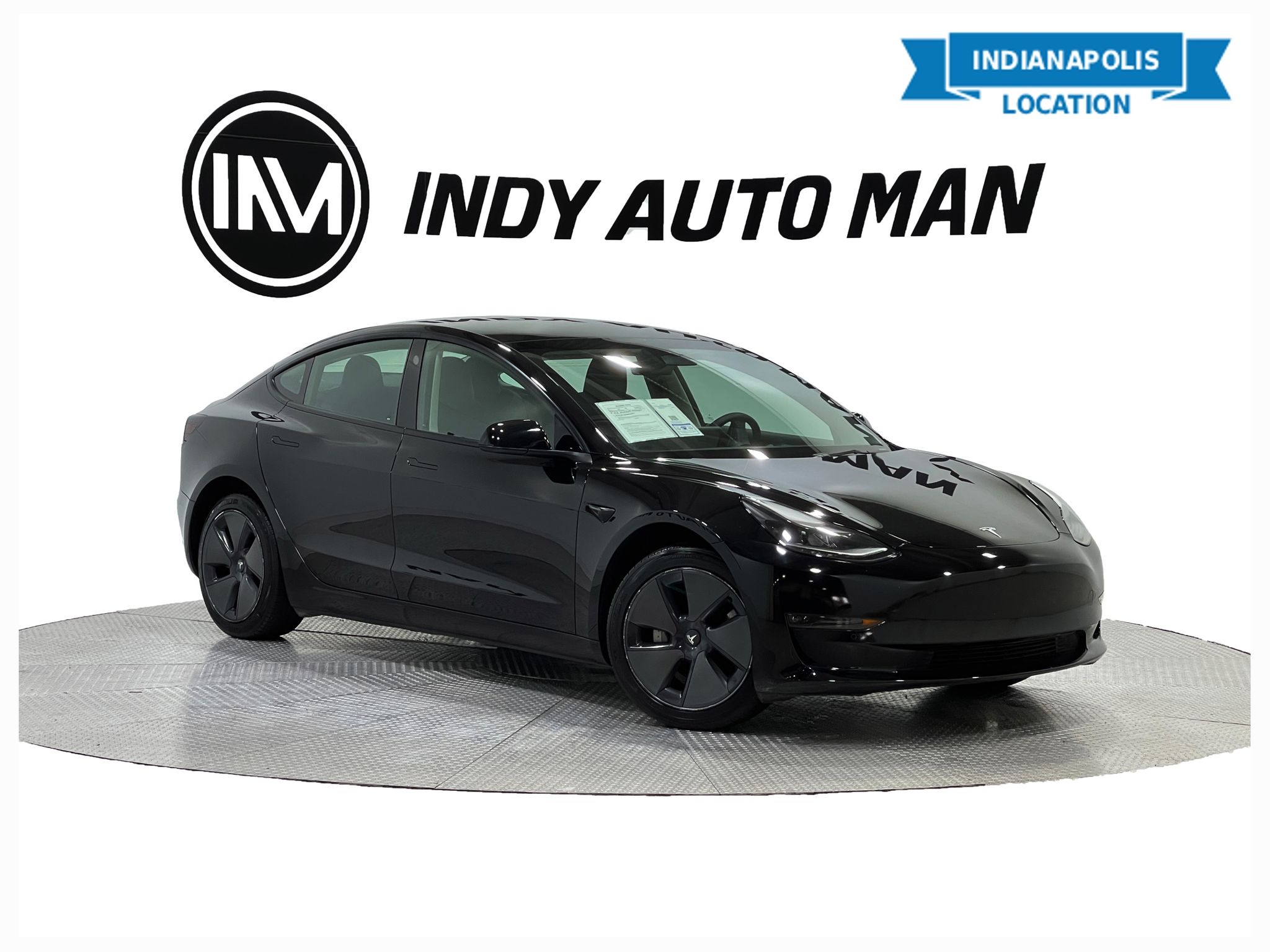 Solid Black 2022 Tesla Model 3 Long Range AWD Sedan All-Wheel Drive 1-Speed Automatic