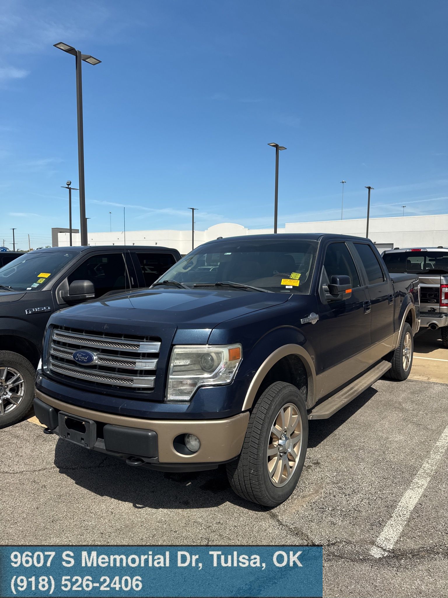 Blue 2014 Ford F-150 King Ranch SuperCrew 4WD Pickup Truck Four-Wheel Drive 6-Speed Automatic
