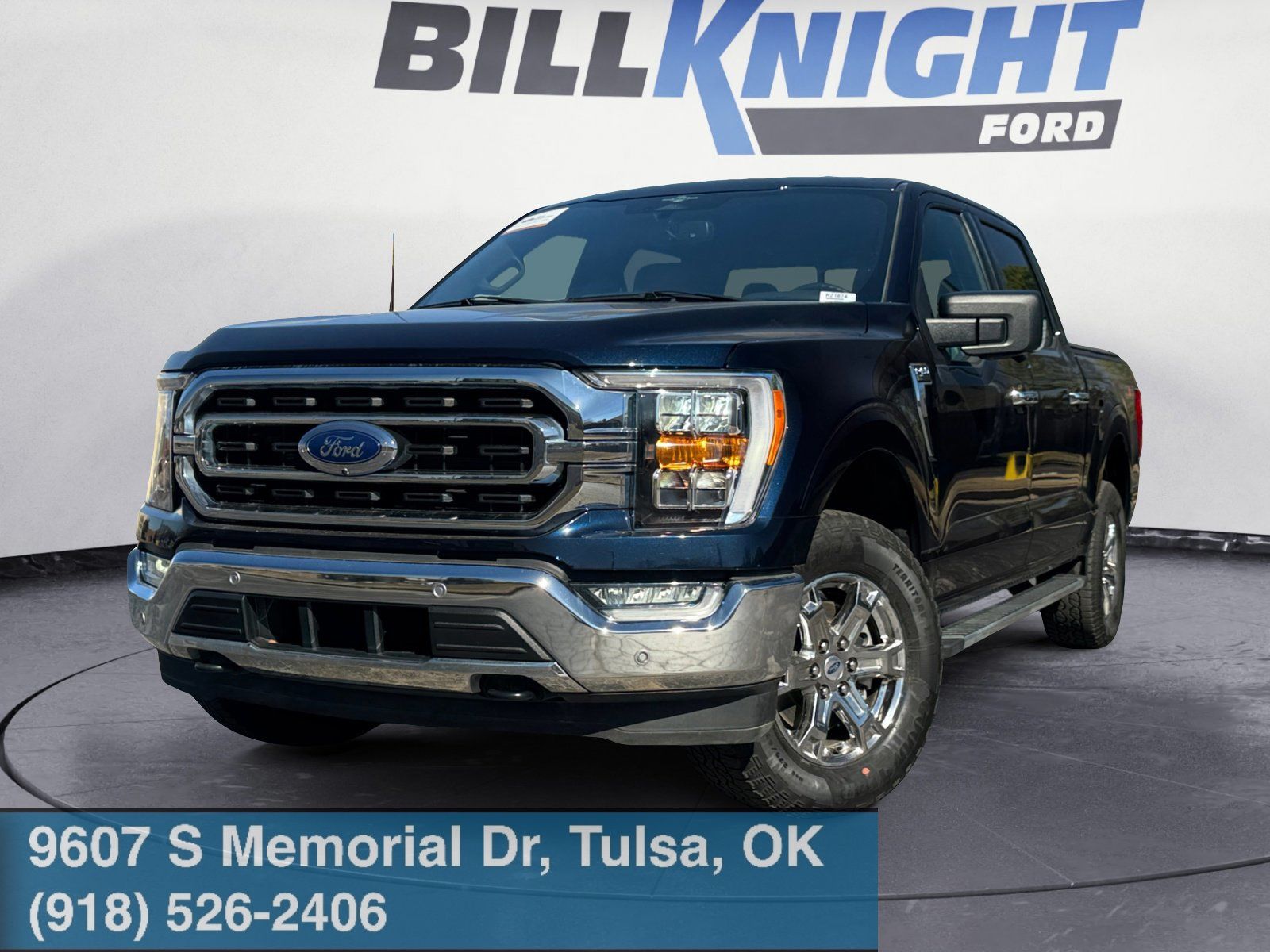 Blue Metallic 2023 Ford F-150 XLT SuperCrew 4WD Pickup Truck Four-Wheel Drive Automatic