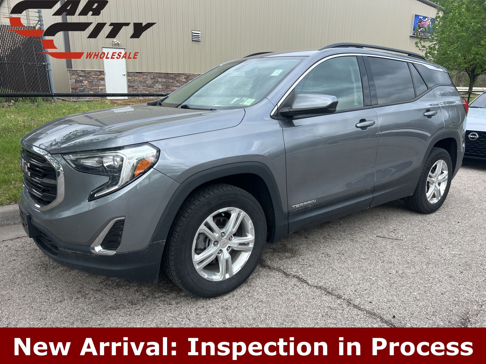 Gray (Satin Steel Metallic) 2019 GMC Terrain SLE AWD SUV / Crossover Four-Wheel Drive 9-Speed Automatic