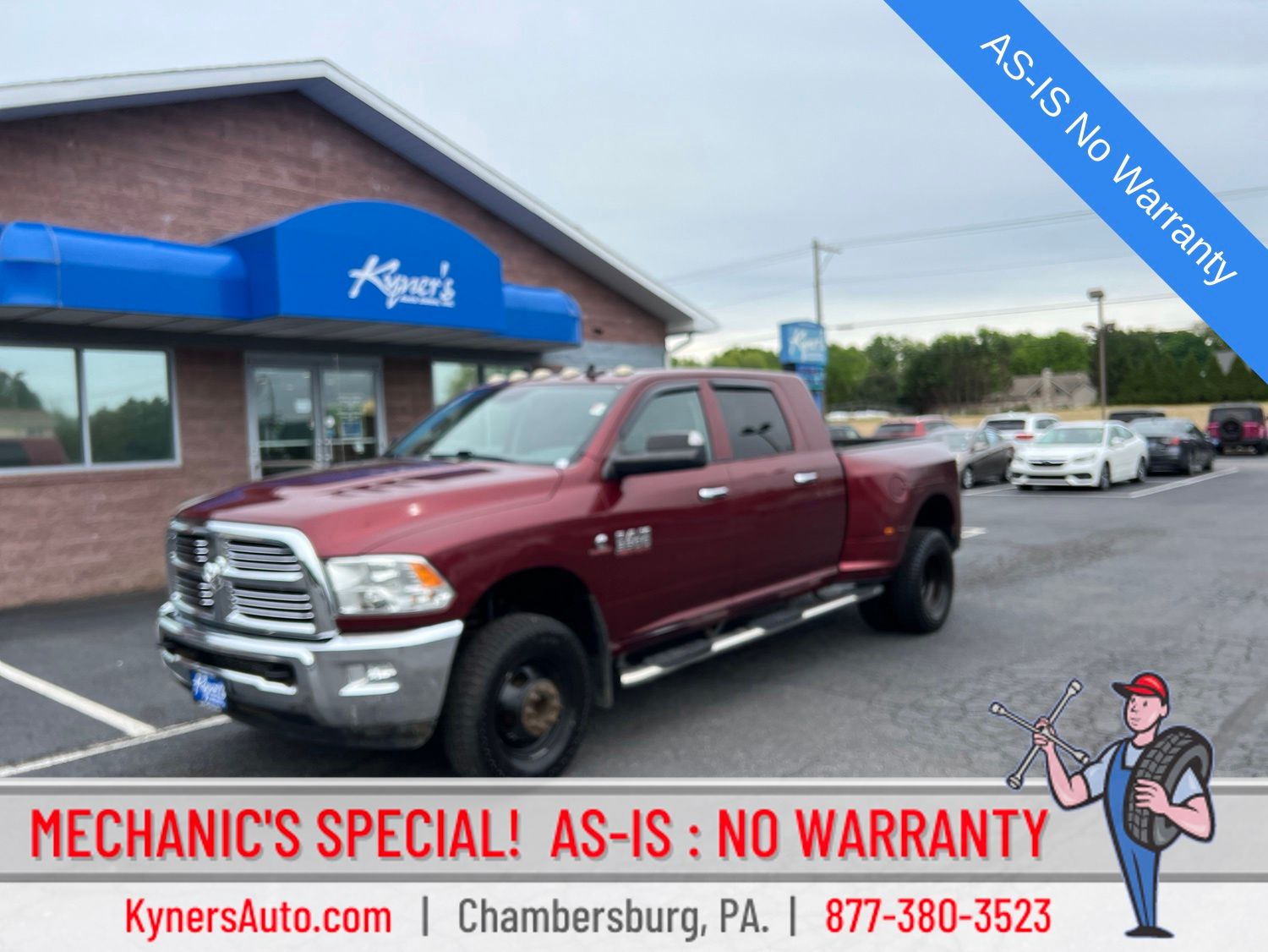 Delmonico Red Pearlcoat 2016 RAM 3500 Pickup Truck Four-Wheel Drive 6-Speed Automatic