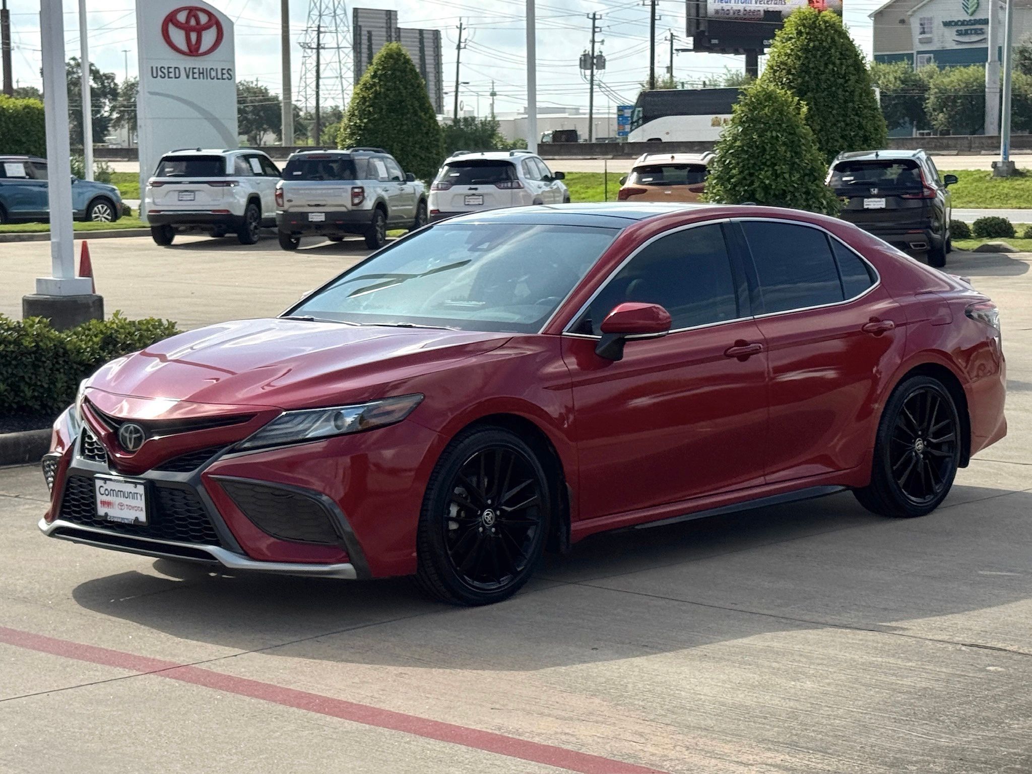 2022 Toyota Camry XSE Red at DeMontrond Gulf Freeway