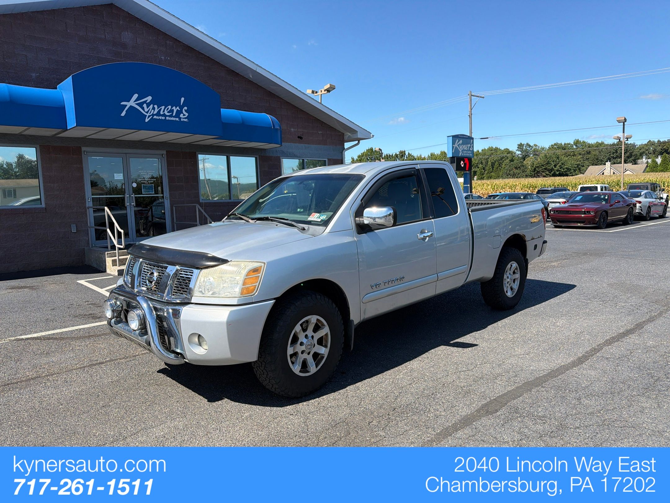 Radiant Silver 2005 Nissan Titan Pickup Truck Four-Wheel Drive 5-Speed Automatic