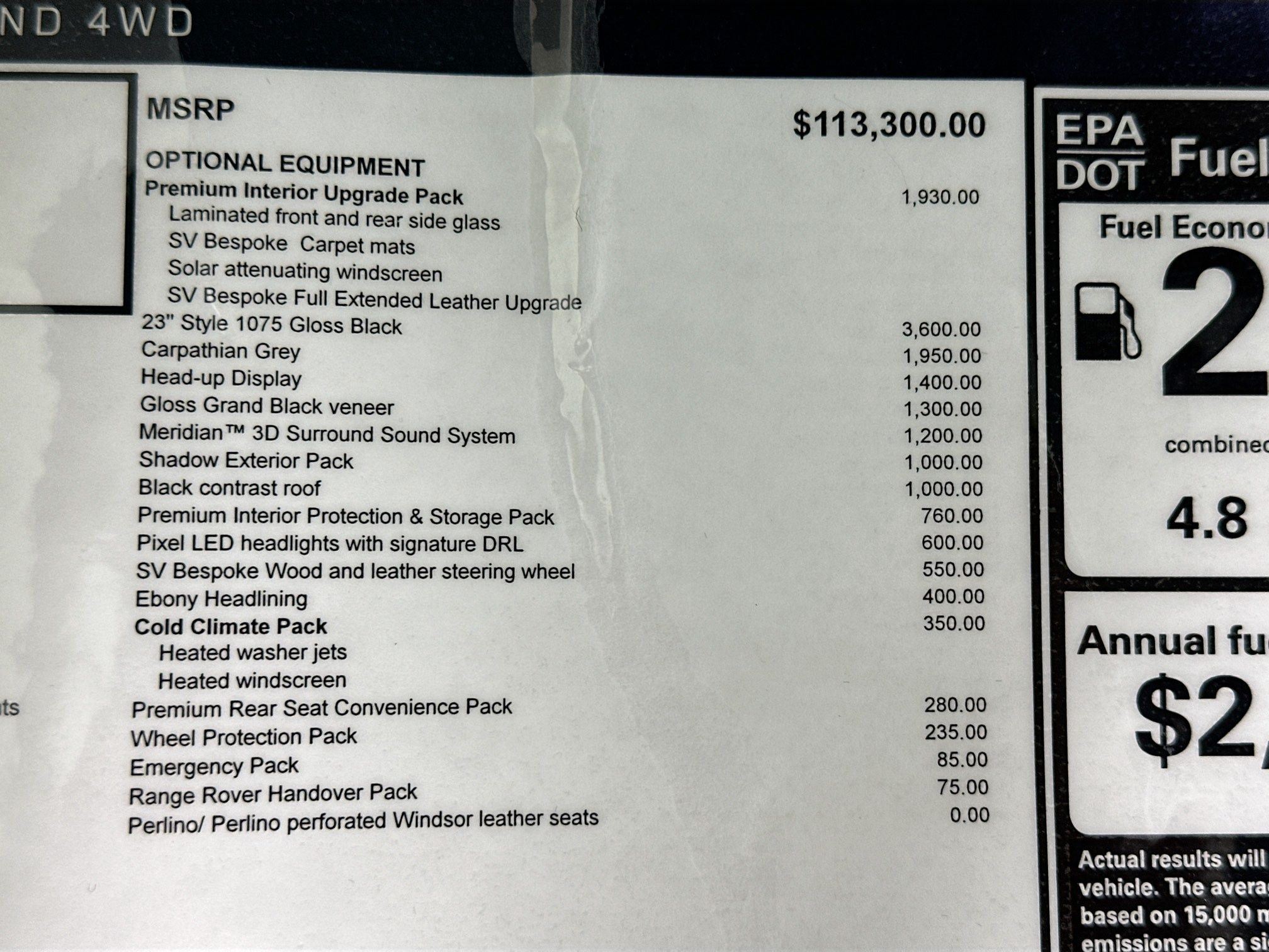 new 2026 Land Rover Range Rover car, priced at $132,165