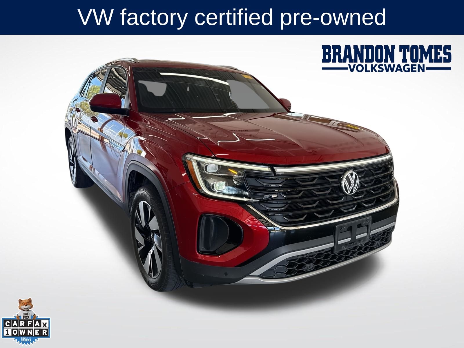 Red Metallic 2024 Volkswagen Atlas Cross Sport SUV / Crossover Front-Wheel Drive 8-Speed Automatic
