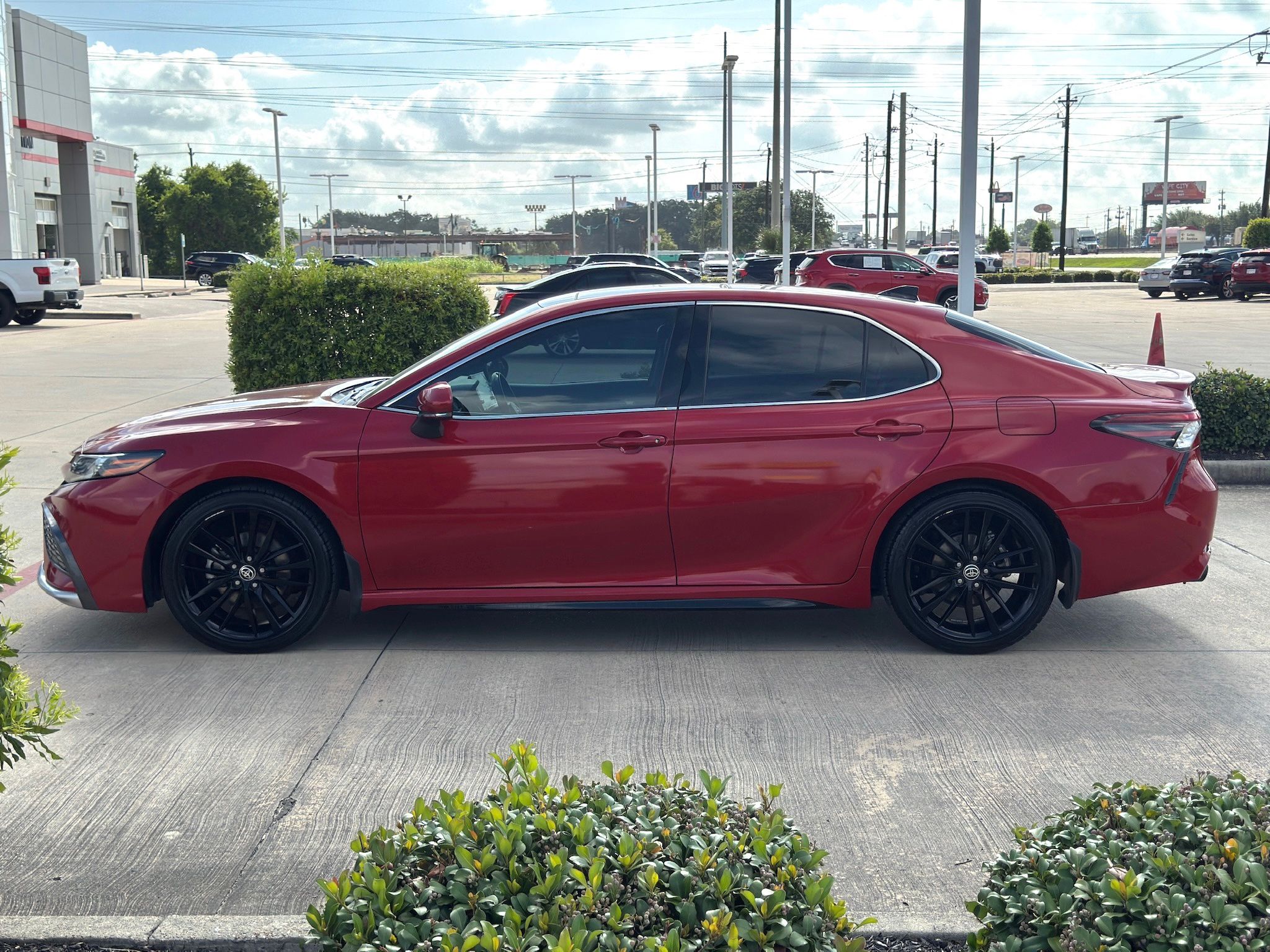 2022 Toyota Camry XSE Red at DeMontrond Gulf Freeway