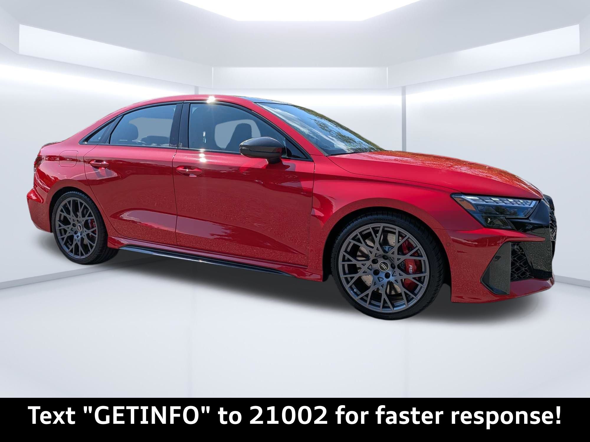 Progressive Red Metallic 2026 Audi RS 3 Sedan All-Wheel Drive 7-Speed Automatic