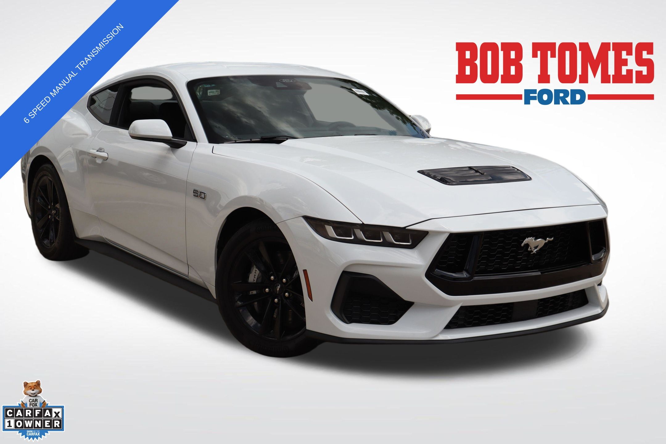 Oxford White 2024 Ford Mustang Coupe Rear-Wheel Drive 6-Speed Manual