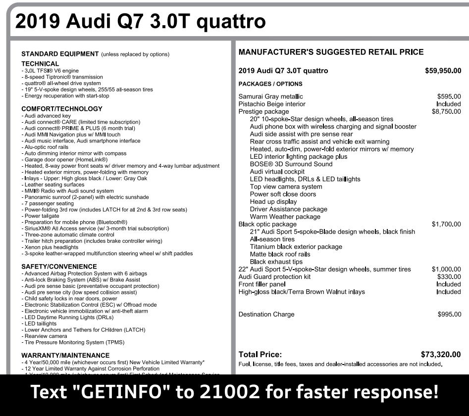 Audi 2019 Q7 55 Prestige quattro