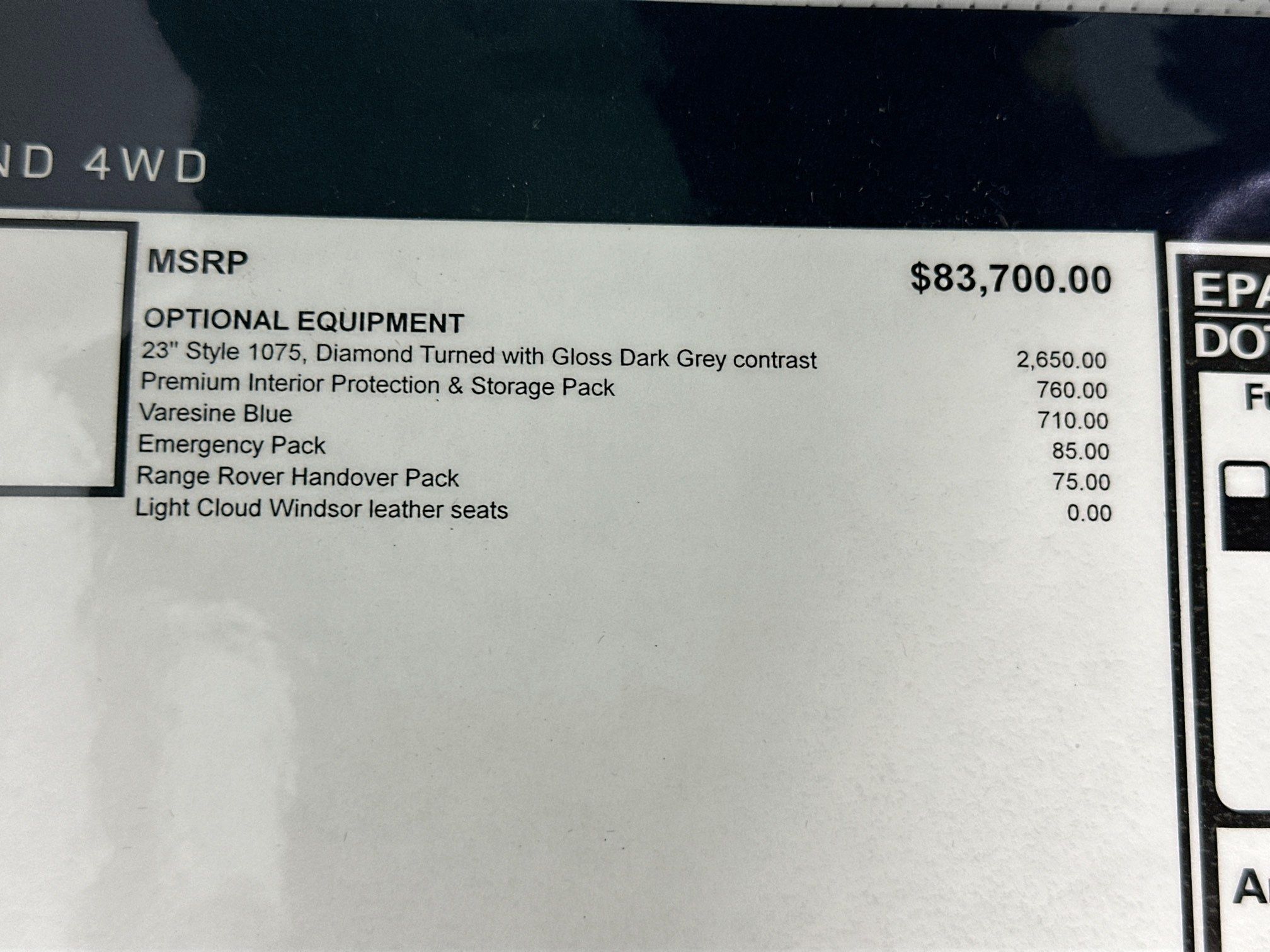 new 2026 Land Rover Range Rover Sport car, priced at $89,830