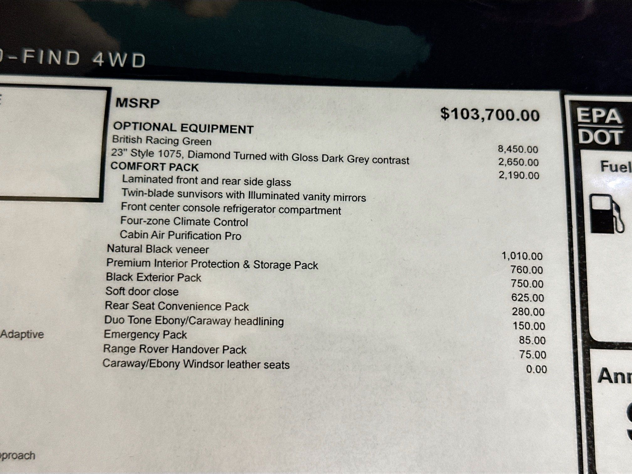 new 2026 Land Rover Range Rover Sport car, priced at $122,575