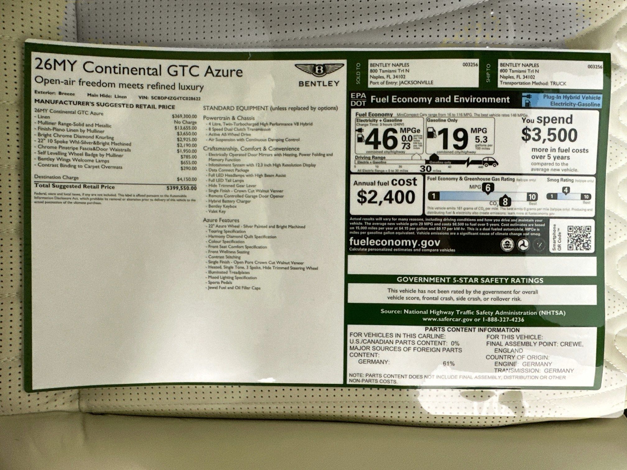 new 2026 Bentley Continental GTC car