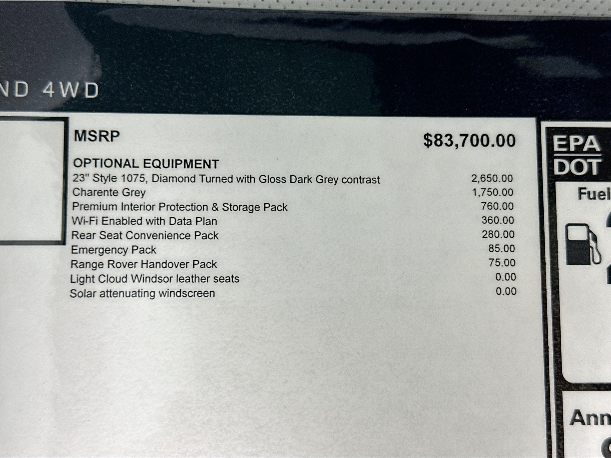 new 2026 Land Rover Range Rover Sport car, priced at $91,510