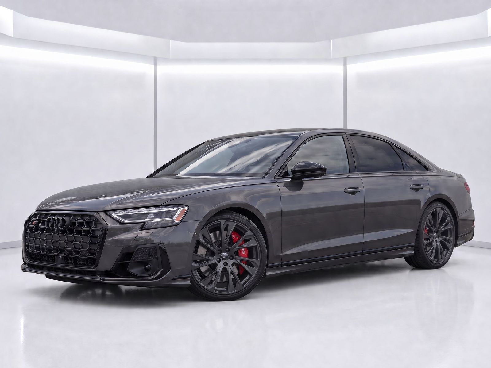 Daytona Gray Pearl 2025 Audi S8 Sedan All-Wheel Drive 8-Speed Automatic
