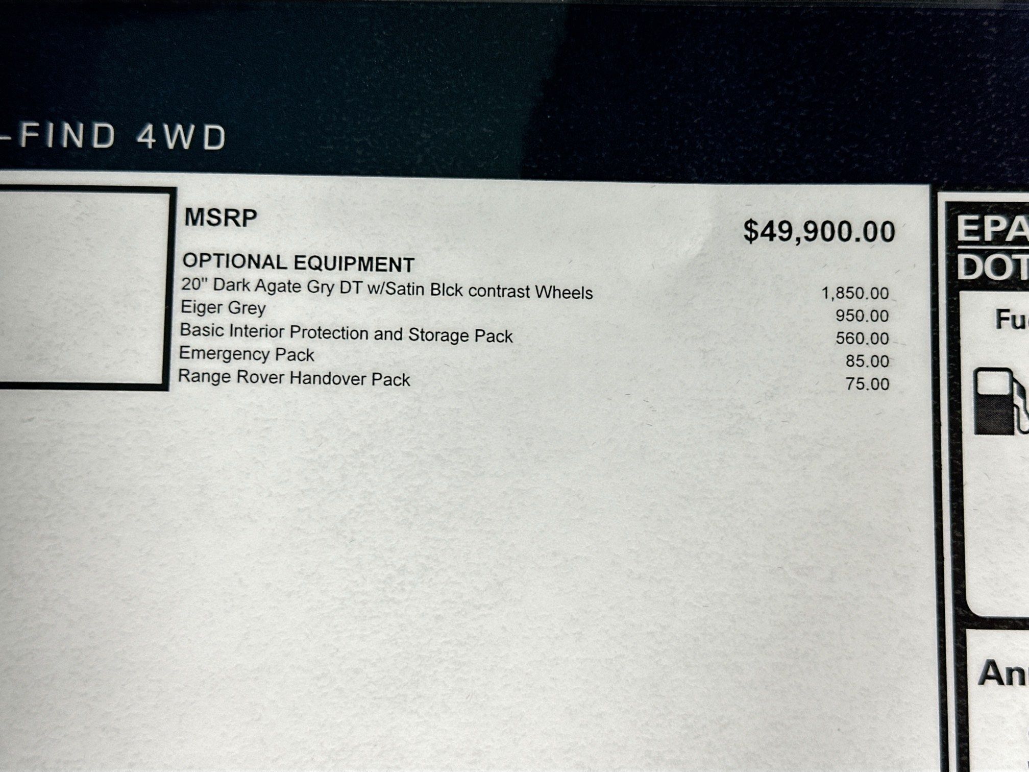 new 2026 Land Rover Range Rover Evoque car, priced at $54,695