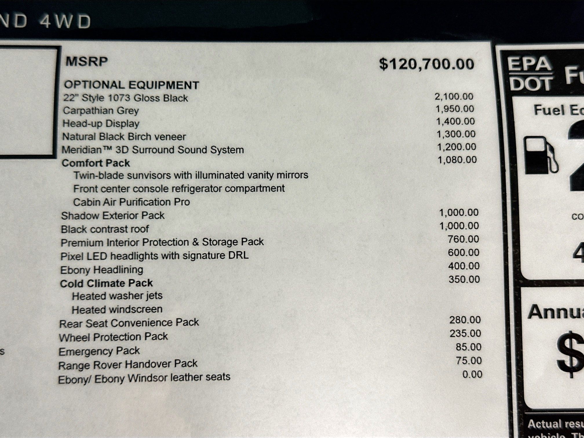 new 2026 Land Rover Range Rover car, priced at $136,965