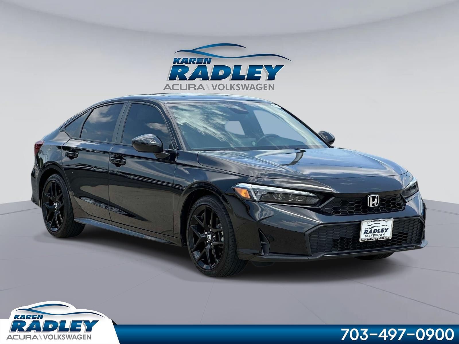Black 2025 Honda Civic Hybrid Sport Sedan FWD Sedan Front-Wheel Drive Continuously Variable Transmission