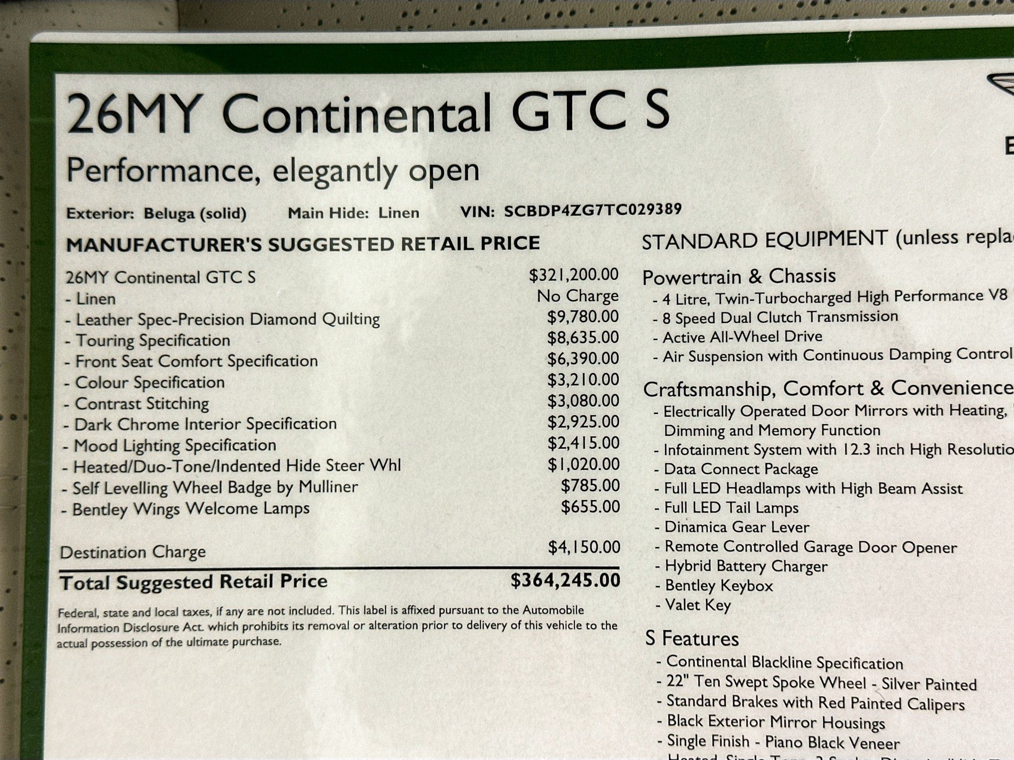 new 2026 Bentley Continental GTC car