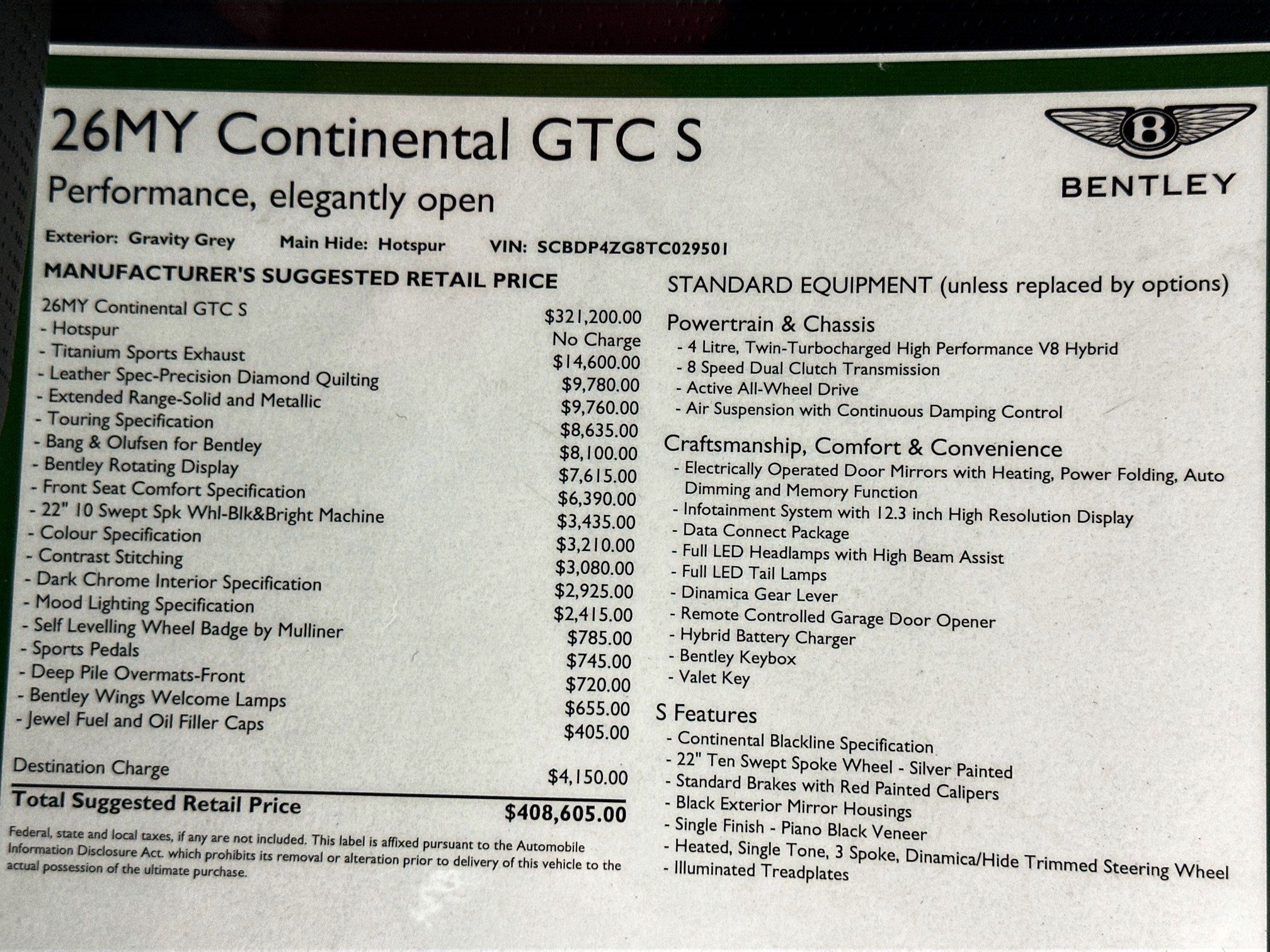 new 2026 Bentley Continental GTC car