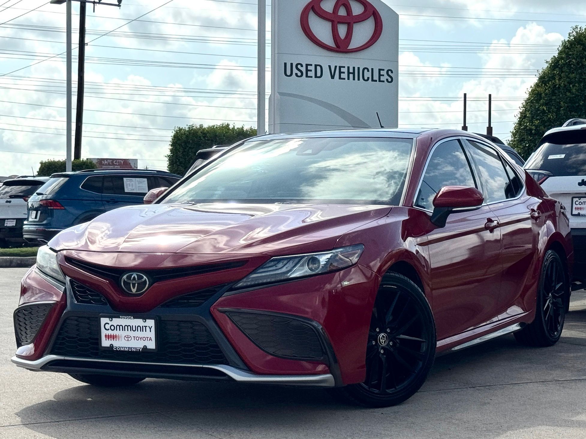 2022 Toyota Camry XSE Red at DeMontrond Gulf Freeway