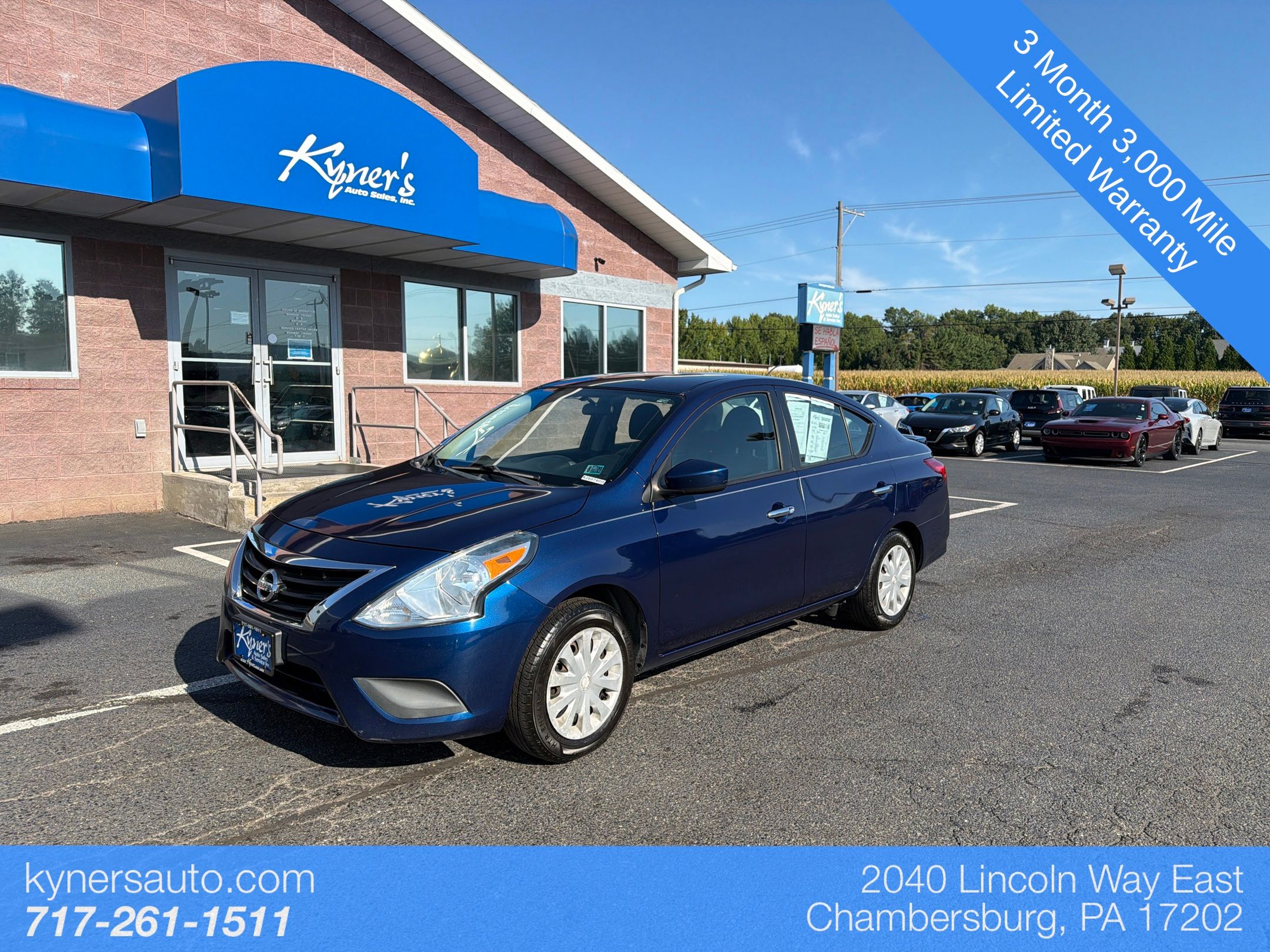 Deep Blue Pearl 2018 Nissan Versa Sedan Front-Wheel Drive Continuously Variable Transmission