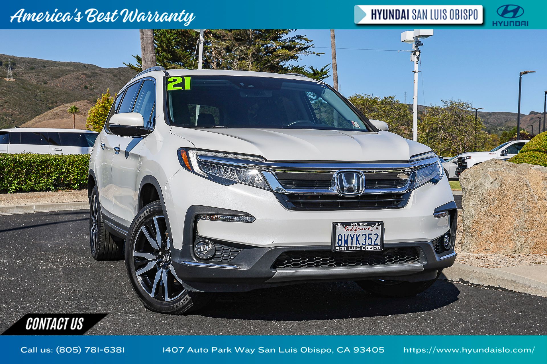 White 2021 Honda Pilot SUV / Crossover All-Wheel Drive 9-Speed Automatic