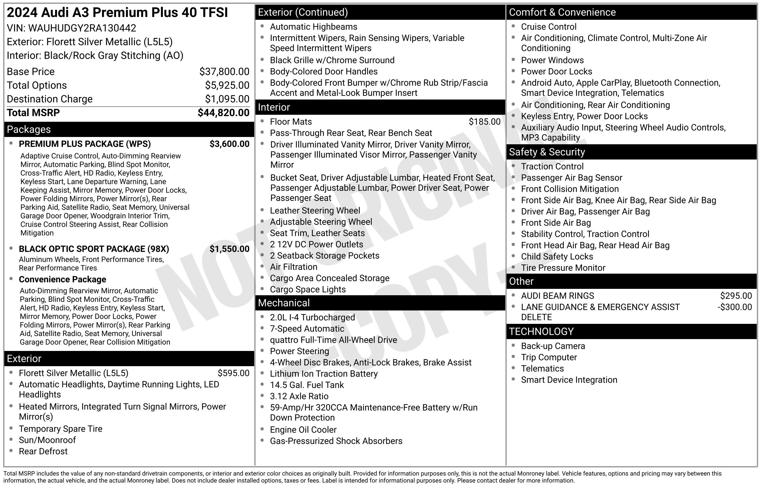 Audi 2024 A3 40 Premium Plus quattro