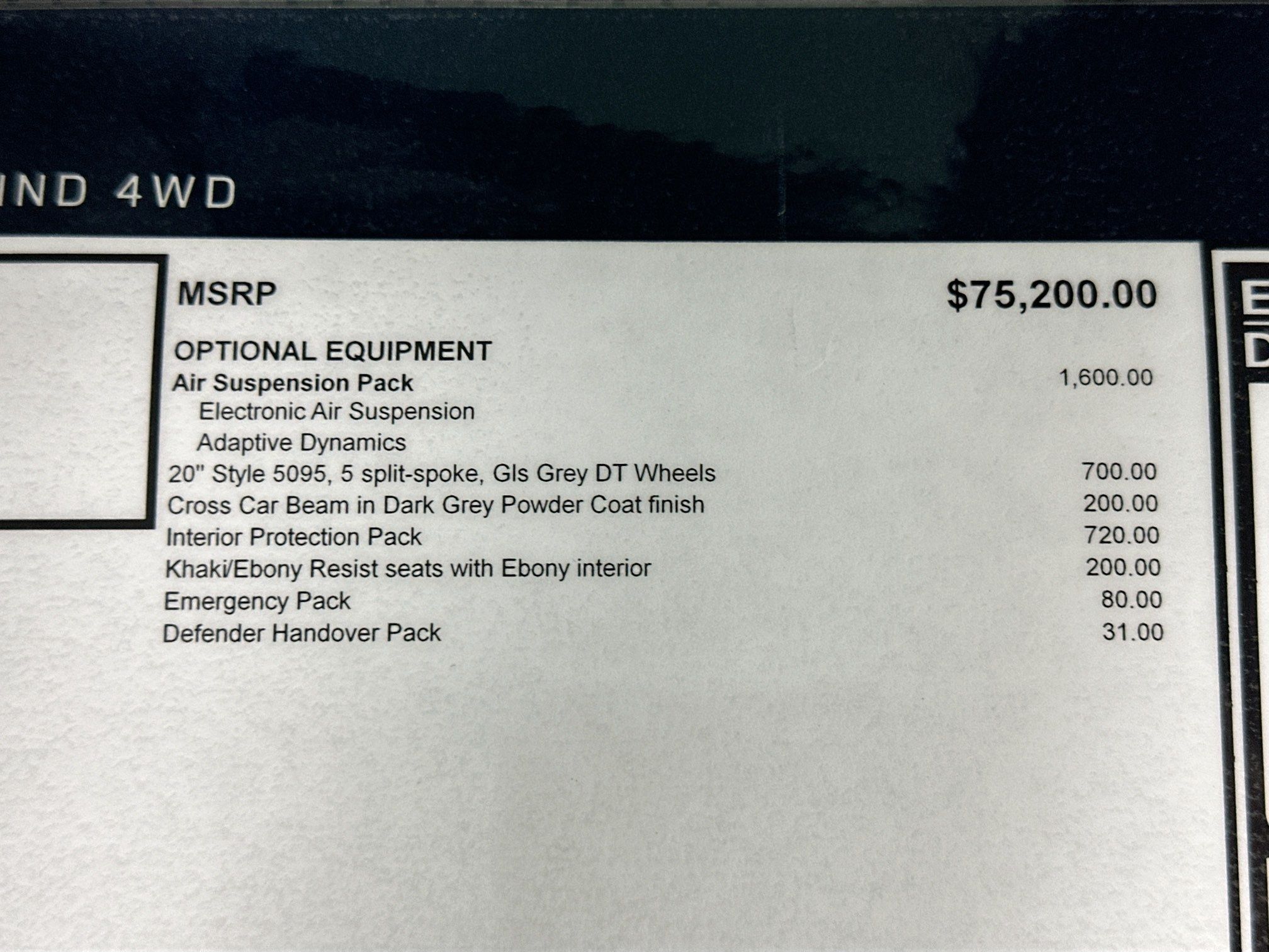 new 2026 Land Rover Defender 110 car, priced at $80,681