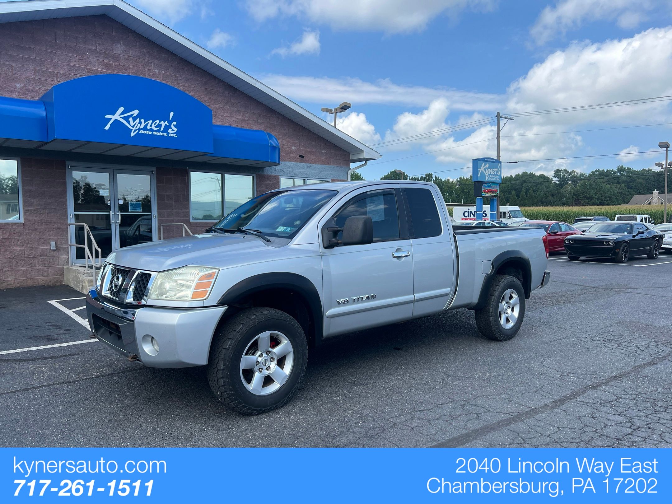 Radiant Silver 2007 Nissan Titan Pickup Truck Four-Wheel Drive 5-Speed Automatic