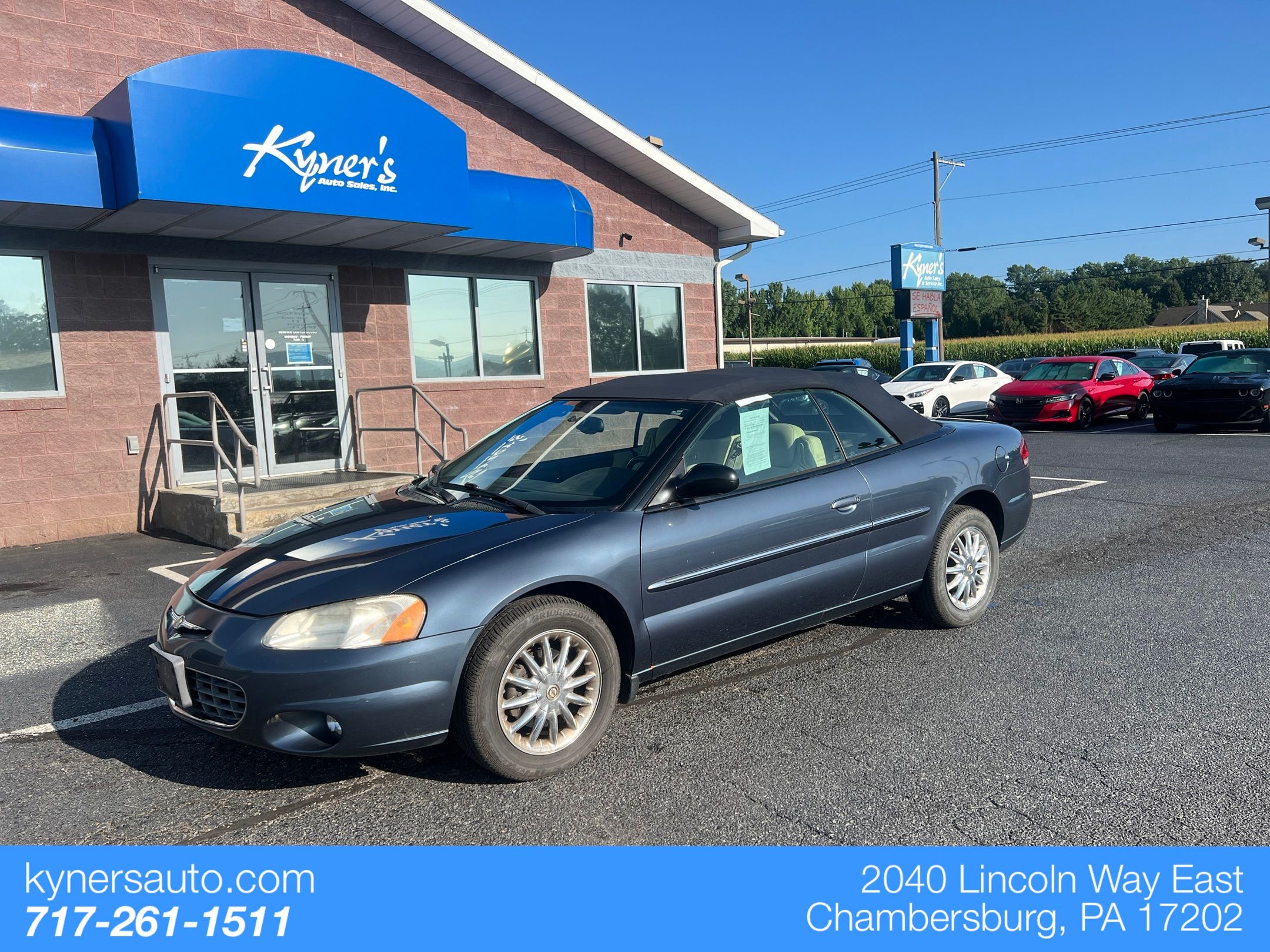Dark Blue 2002 Chrysler Sebring Convertible Front-Wheel Drive 4-Speed Automatic