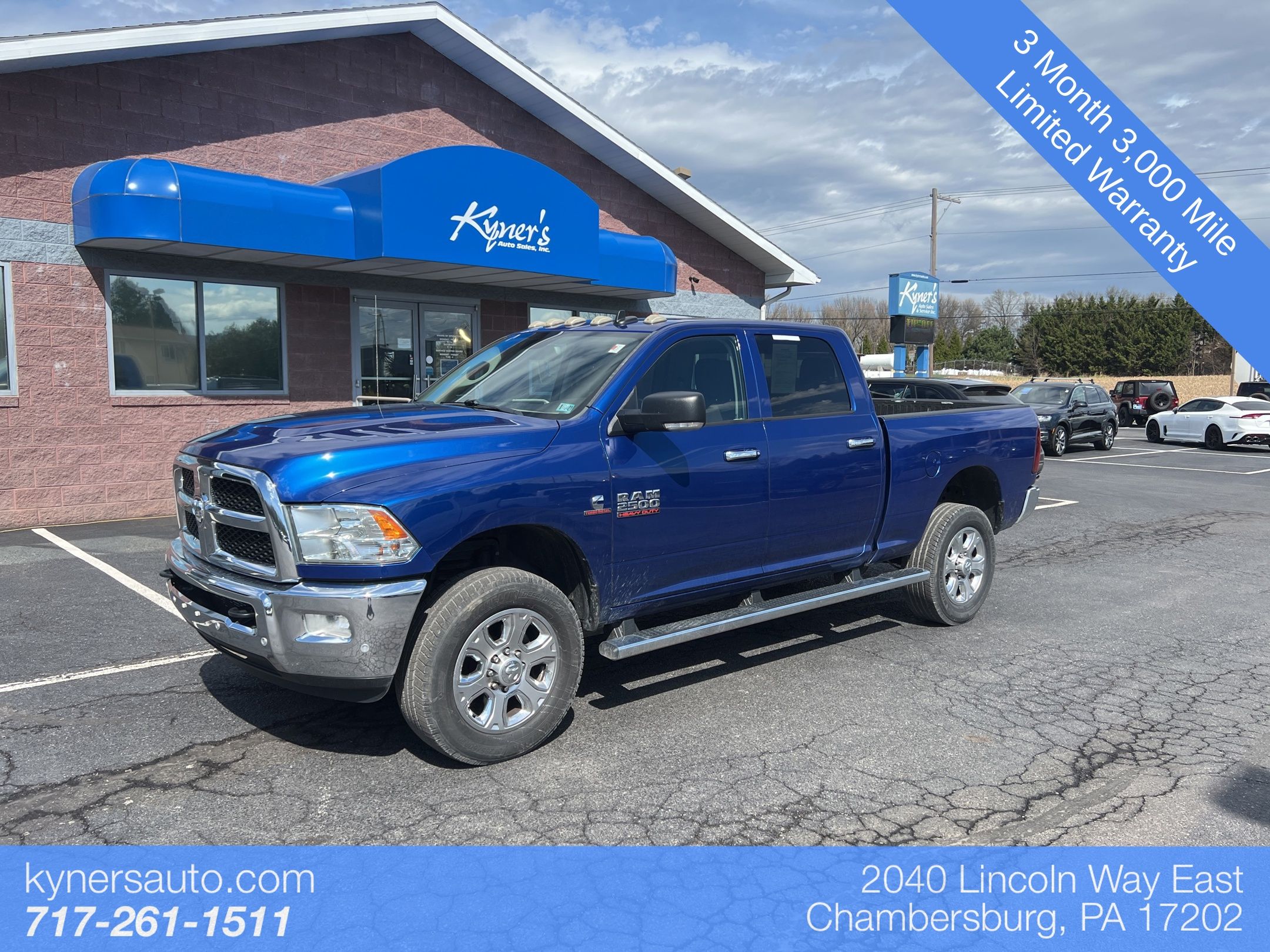 Blue Streak Pearlcoat 2016 RAM 2500 SLT Crew Cab 4WD Pickup Truck Four-Wheel Drive 6-Speed Automatic