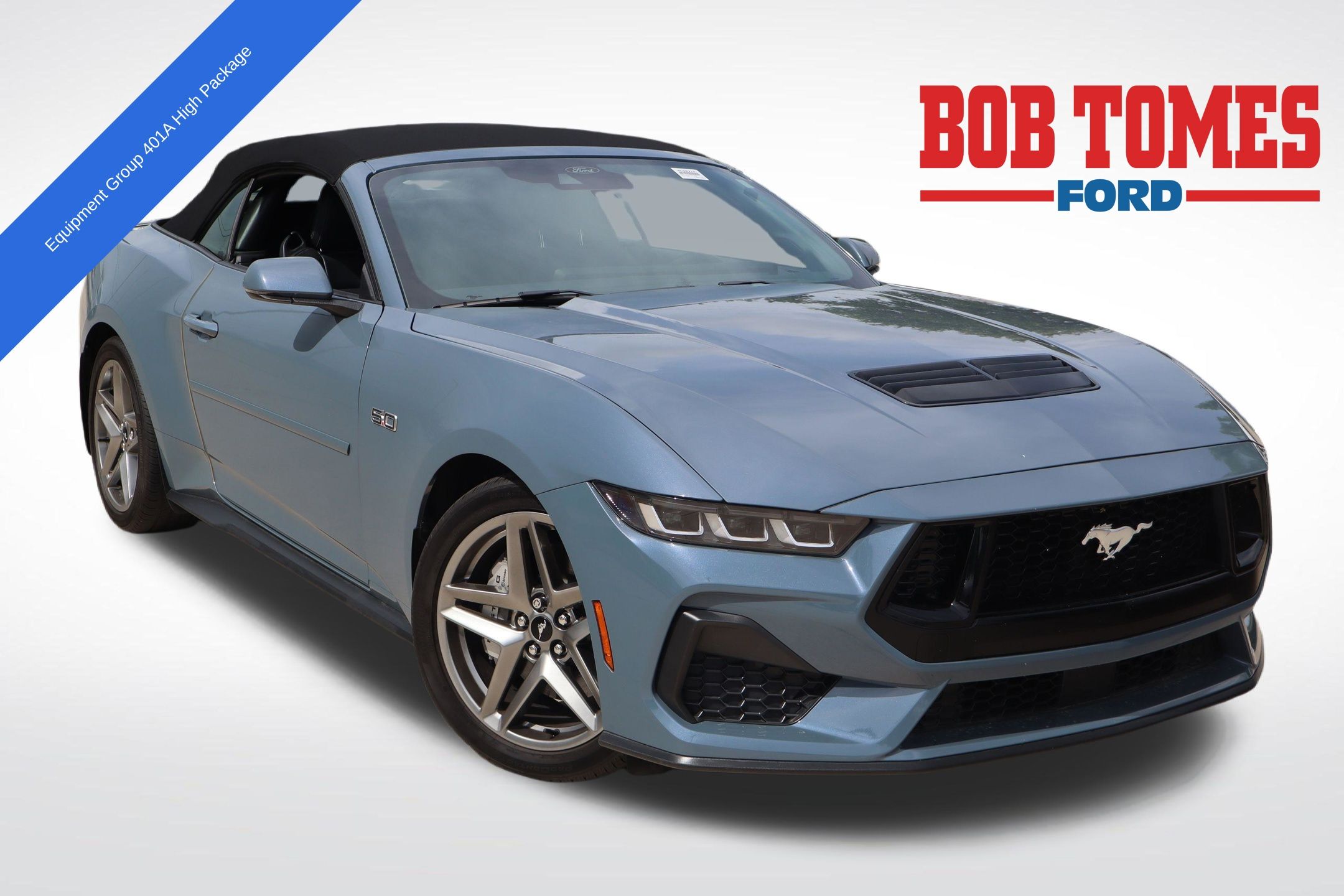 Vapor Blue 2024 Ford Mustang Convertible Rear-Wheel Drive 6-Speed Manual