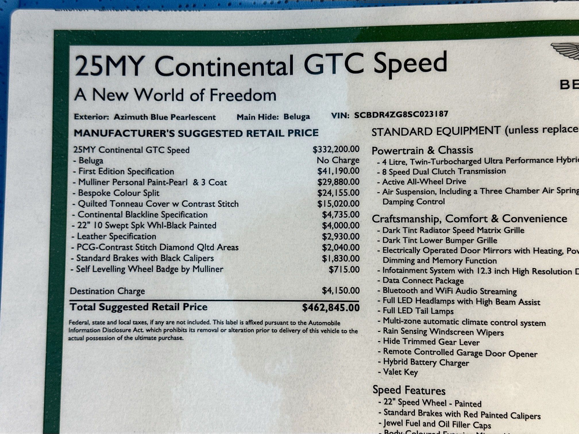 new 2025 Bentley Continental GTC car