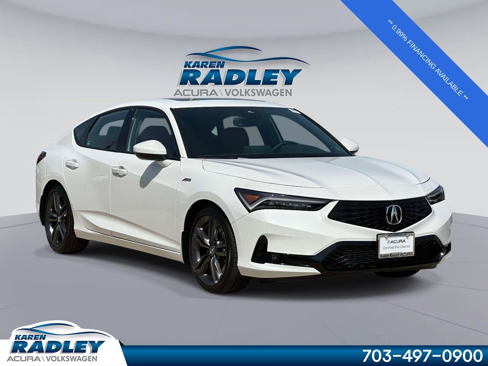 Platinum White Pearl 2025 Acura Integra FWD with A-SPEC Package Sedan Front-Wheel Drive Continuously Variable Transmission