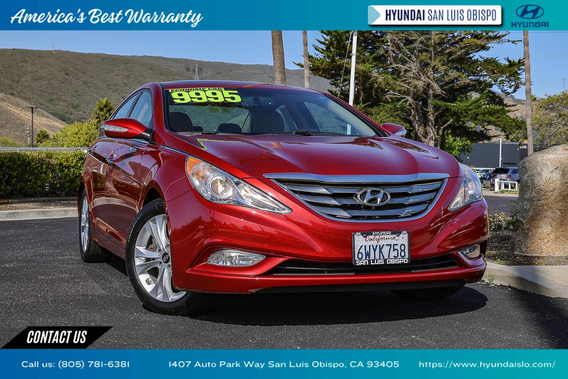 Red (Sparkling Ruby Mica) 2013 Hyundai Sonata Sedan Front-Wheel Drive 6-Speed Automatic