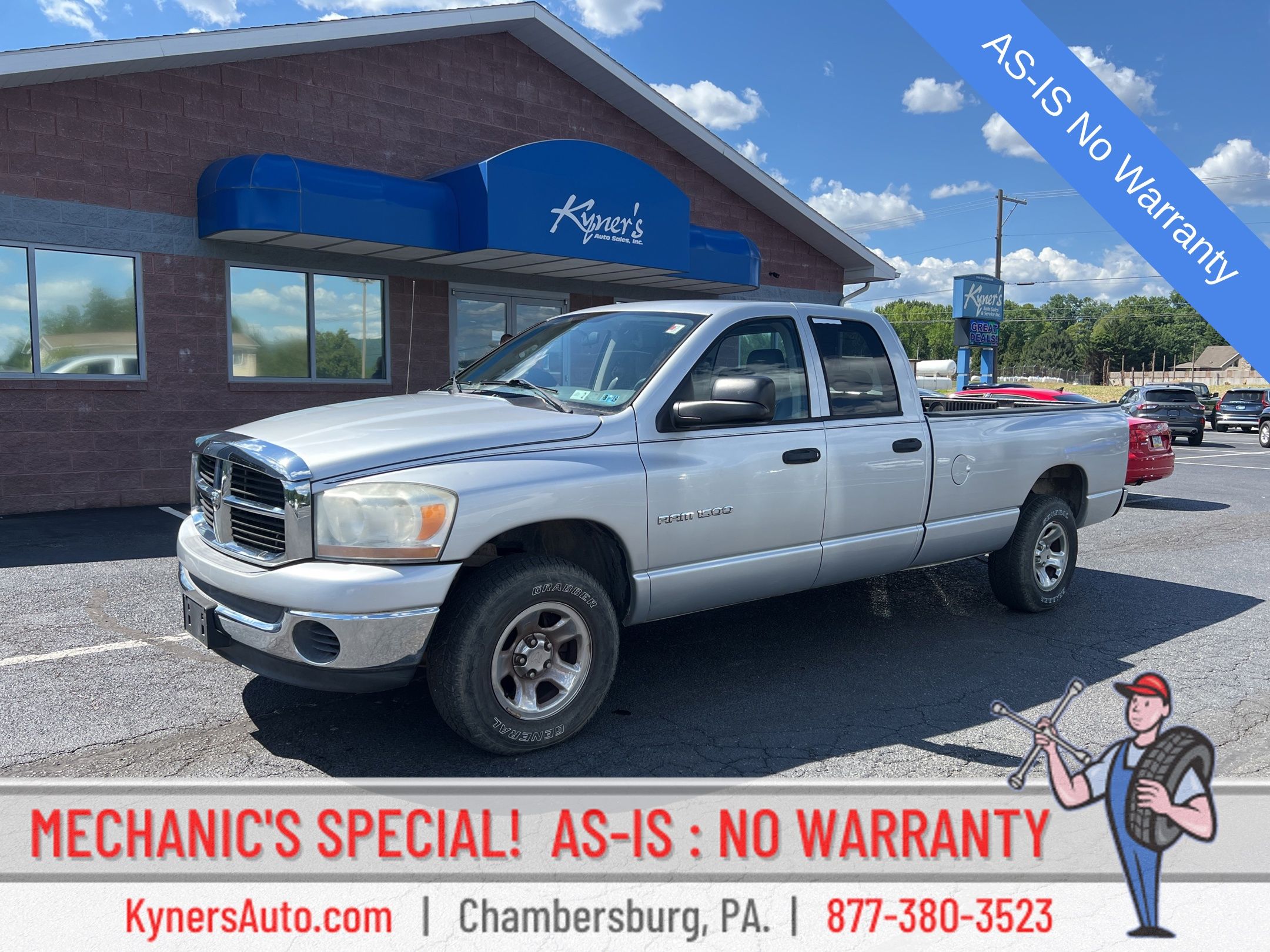 Bright Silver Metallic 2006 Dodge RAM 1500 Pickup Truck Four-Wheel Drive 5-Speed Automatic