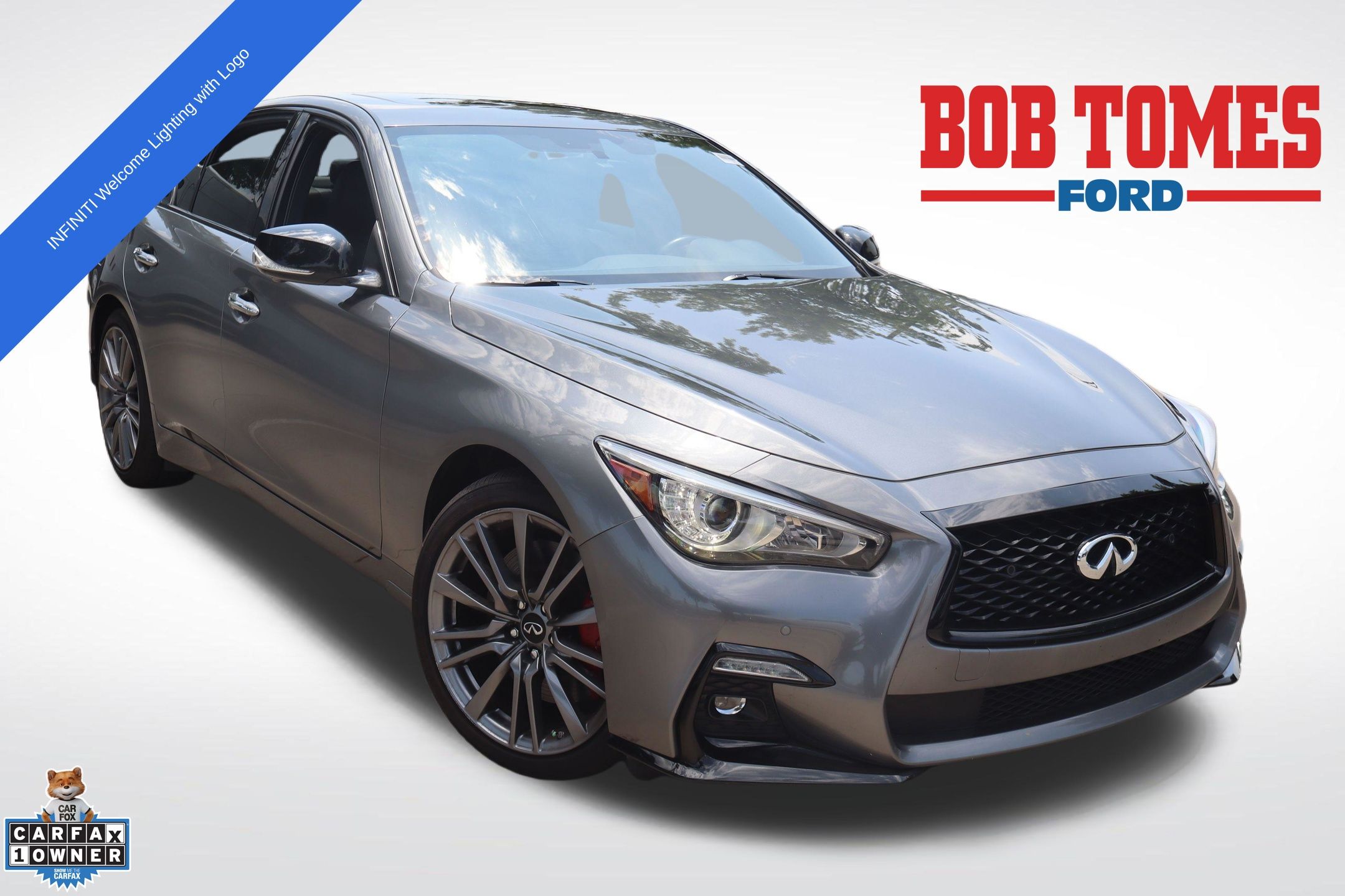 Gray (Graphite Shadow) 2024 INFINITI Q50 Sedan All-Wheel Drive 7-Speed Automatic Overdrive