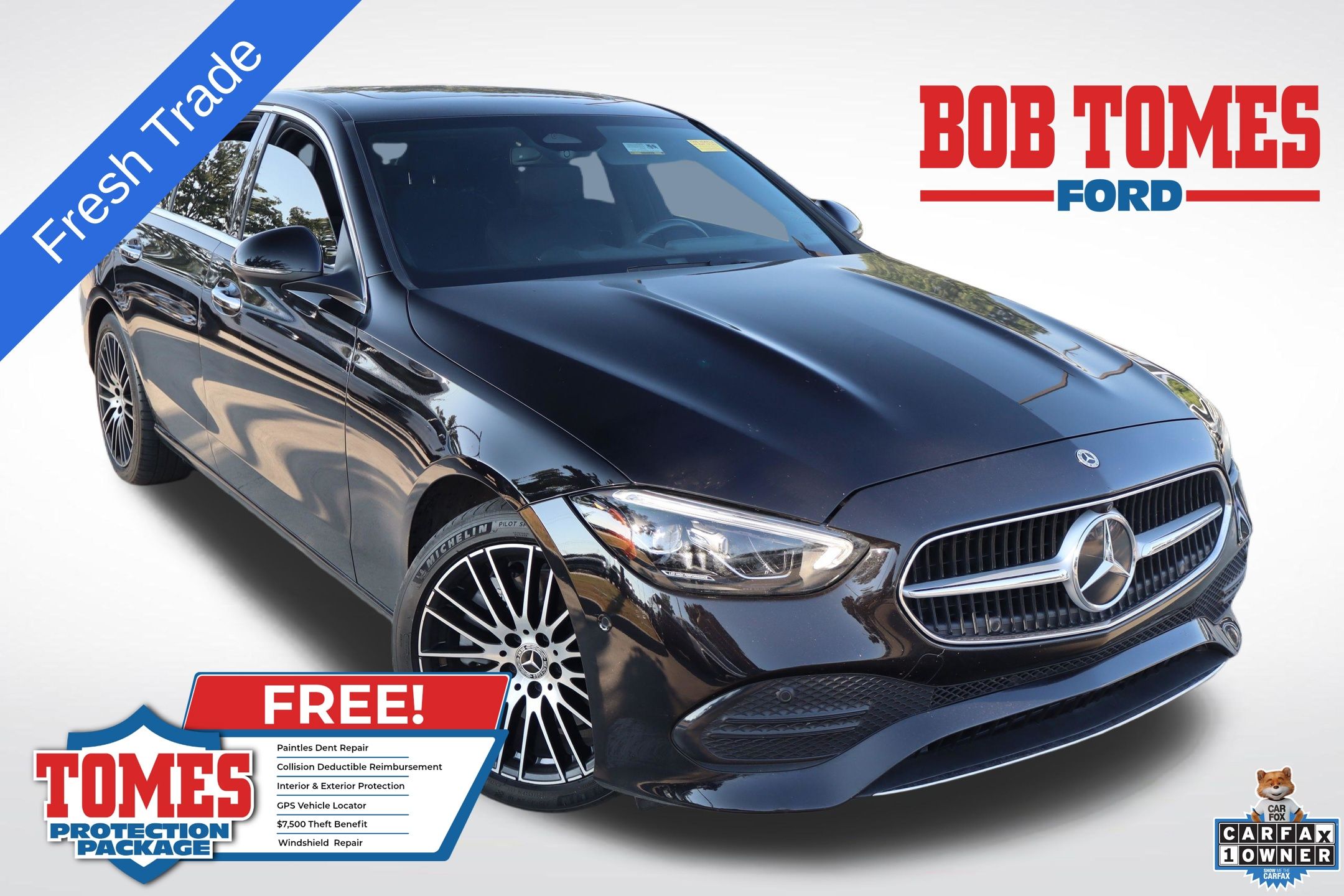 Obsidian Black Metallic 2023 Mercedes-Benz C-Class Sedan Rear-Wheel Drive 9-Speed Automatic