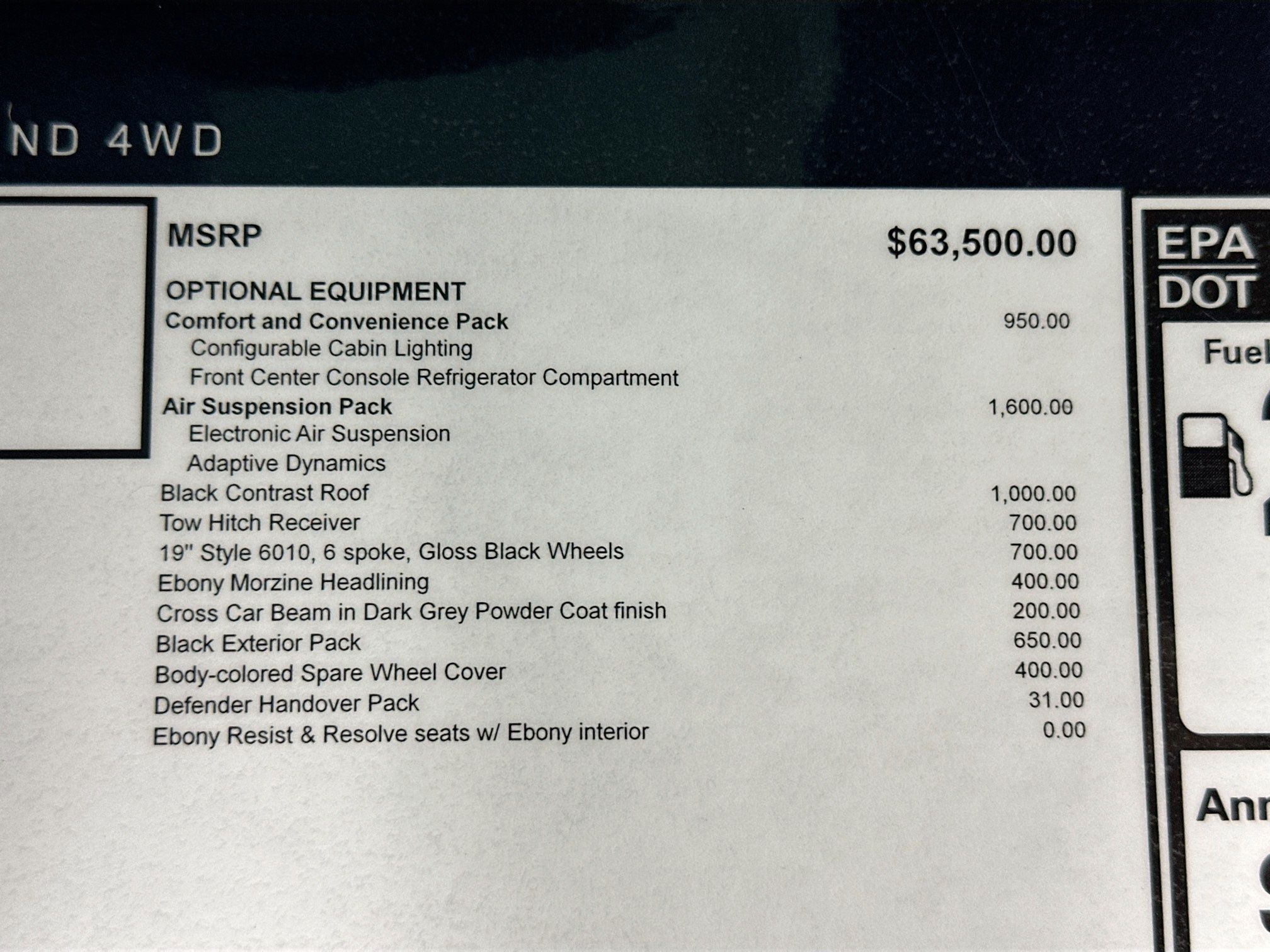 new 2026 Land Rover Defender 110 car, priced at $72,081