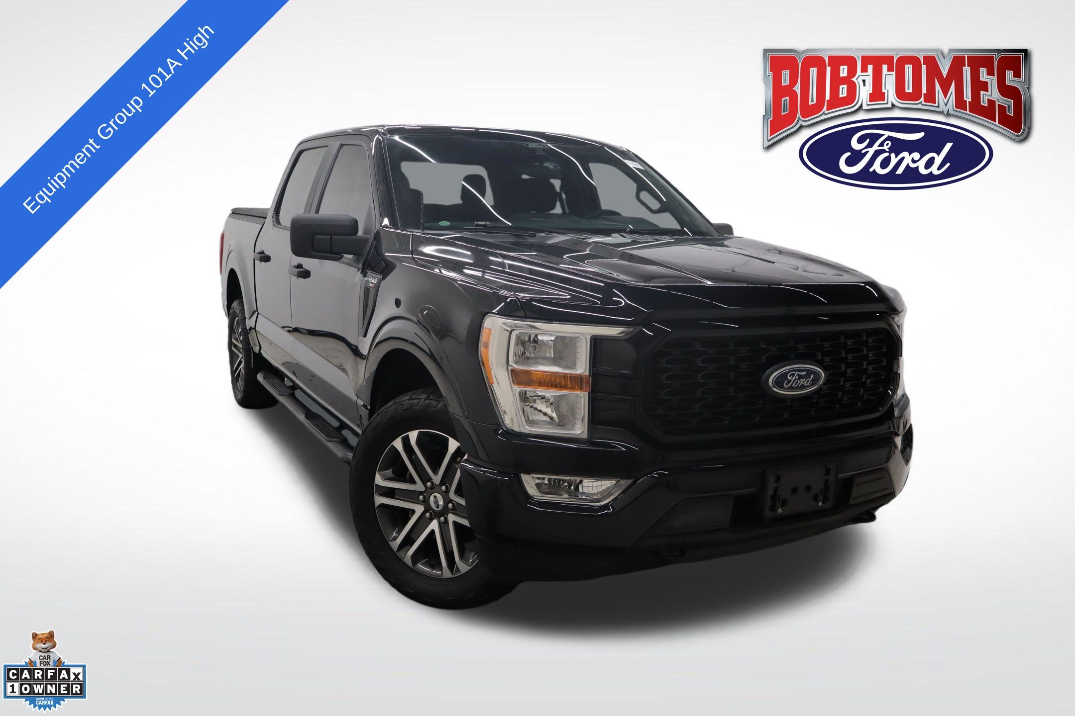 Black 2021 Ford F-150 XL SuperCrew 4WD Pickup Truck Four-Wheel Drive Automatic