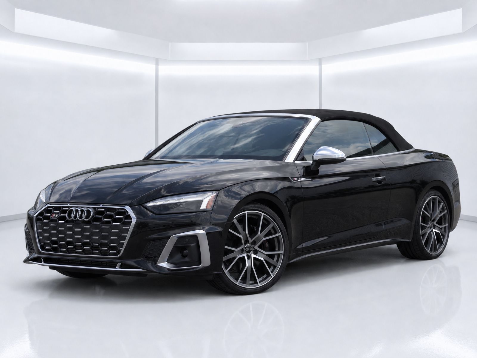 Mythos Black Metallic/Black Roof 2022 Audi S5 Convertible All-Wheel Drive 8-Speed Automatic