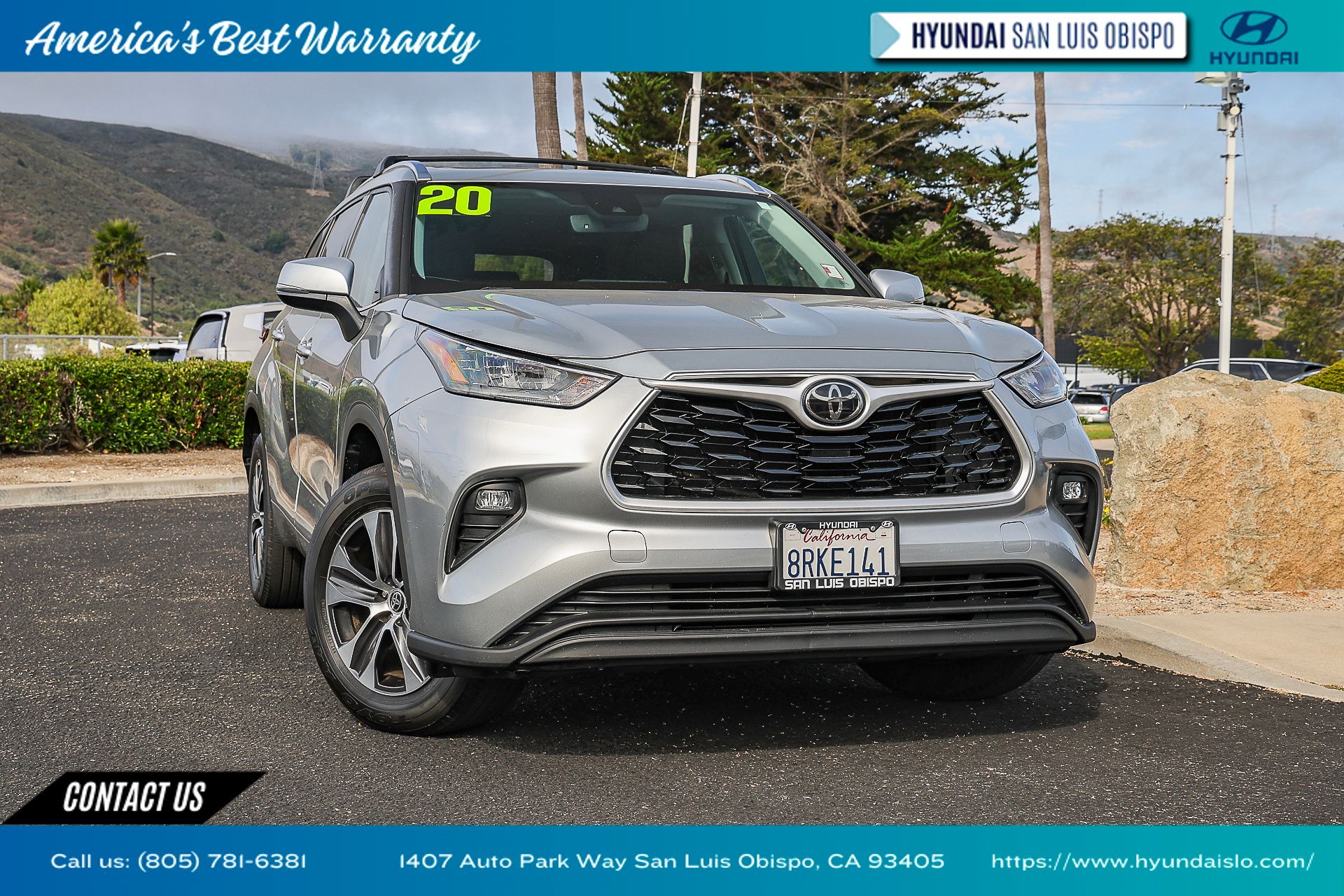 Celestial Silver Metallic 2020 Toyota Highlander SUV / Crossover Front-Wheel Drive 8-Speed Automatic