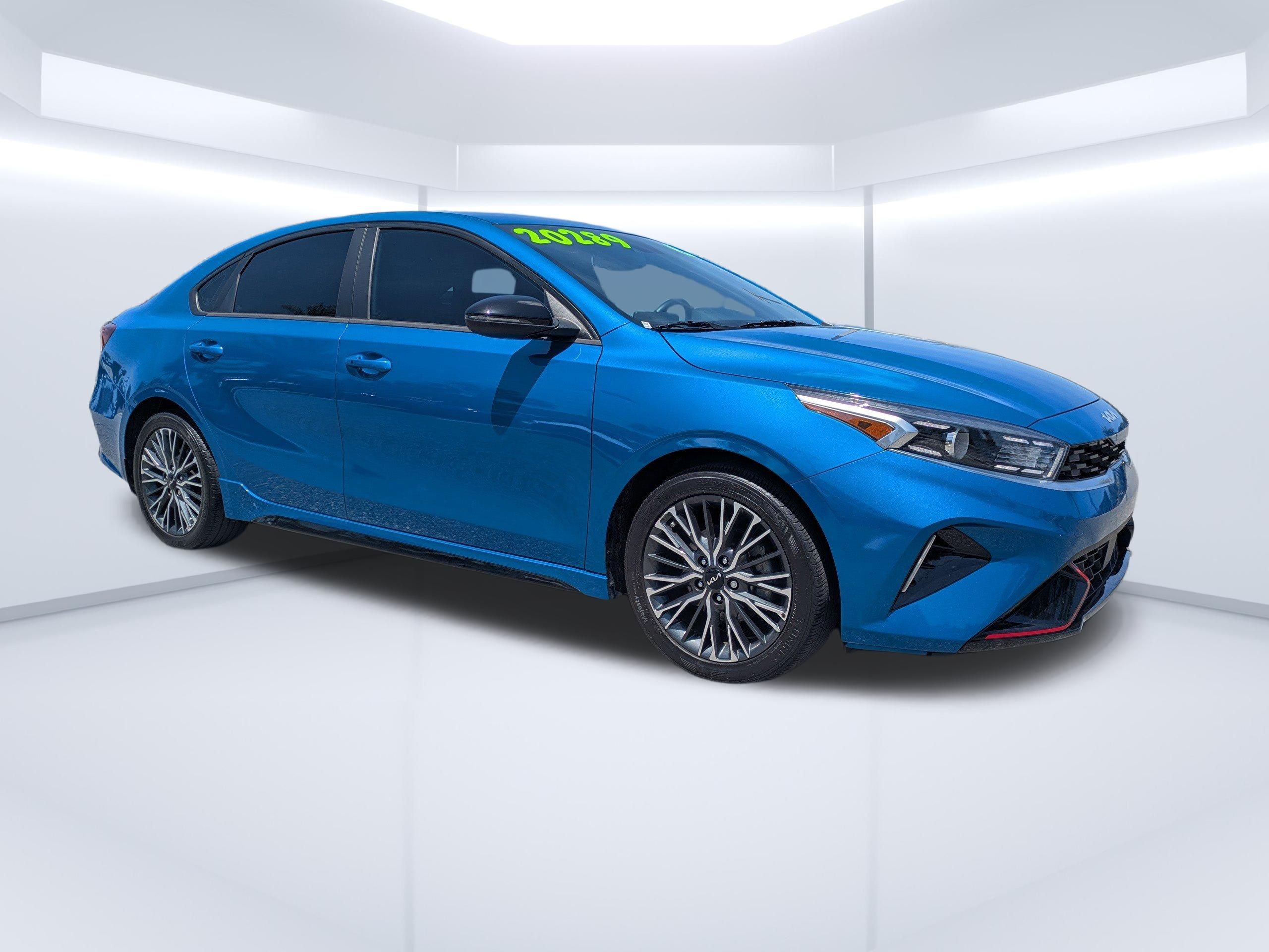 Sporty Blue 2024 Kia Forte GT-Line FWD Sedan Front-Wheel Drive Continuously Variable Transmission