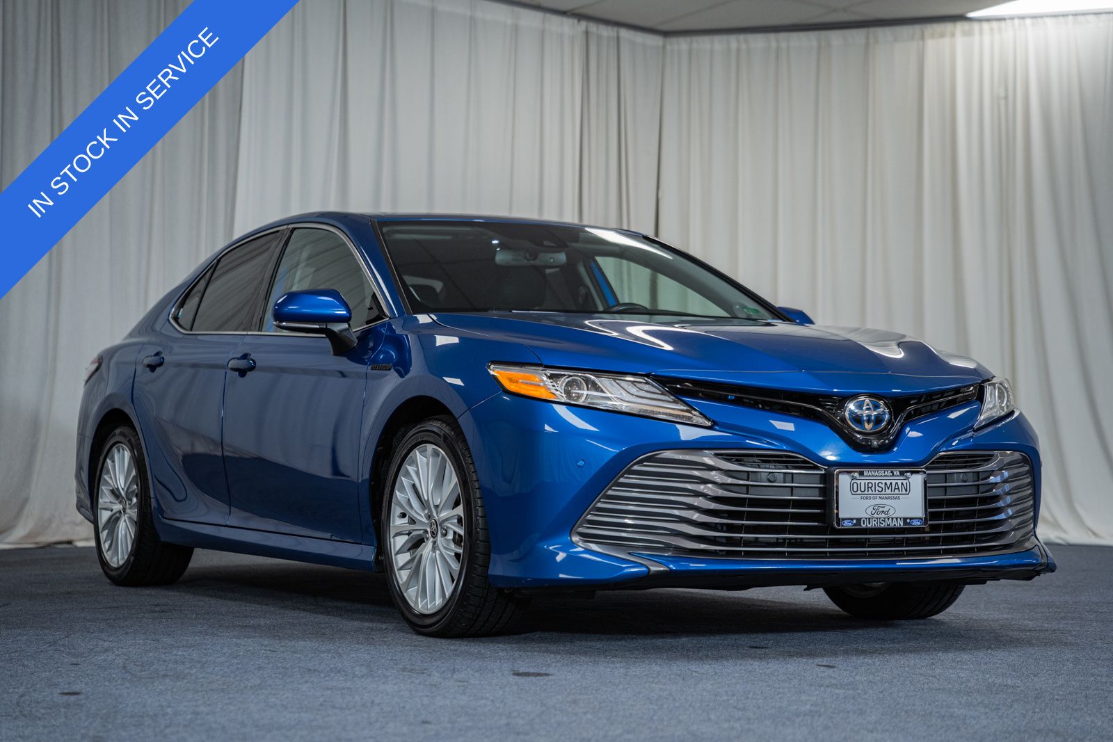 Blue Streak Metallic 2020 Toyota Camry Hybrid Sedan Front-Wheel Drive Continuously Variable Transmission